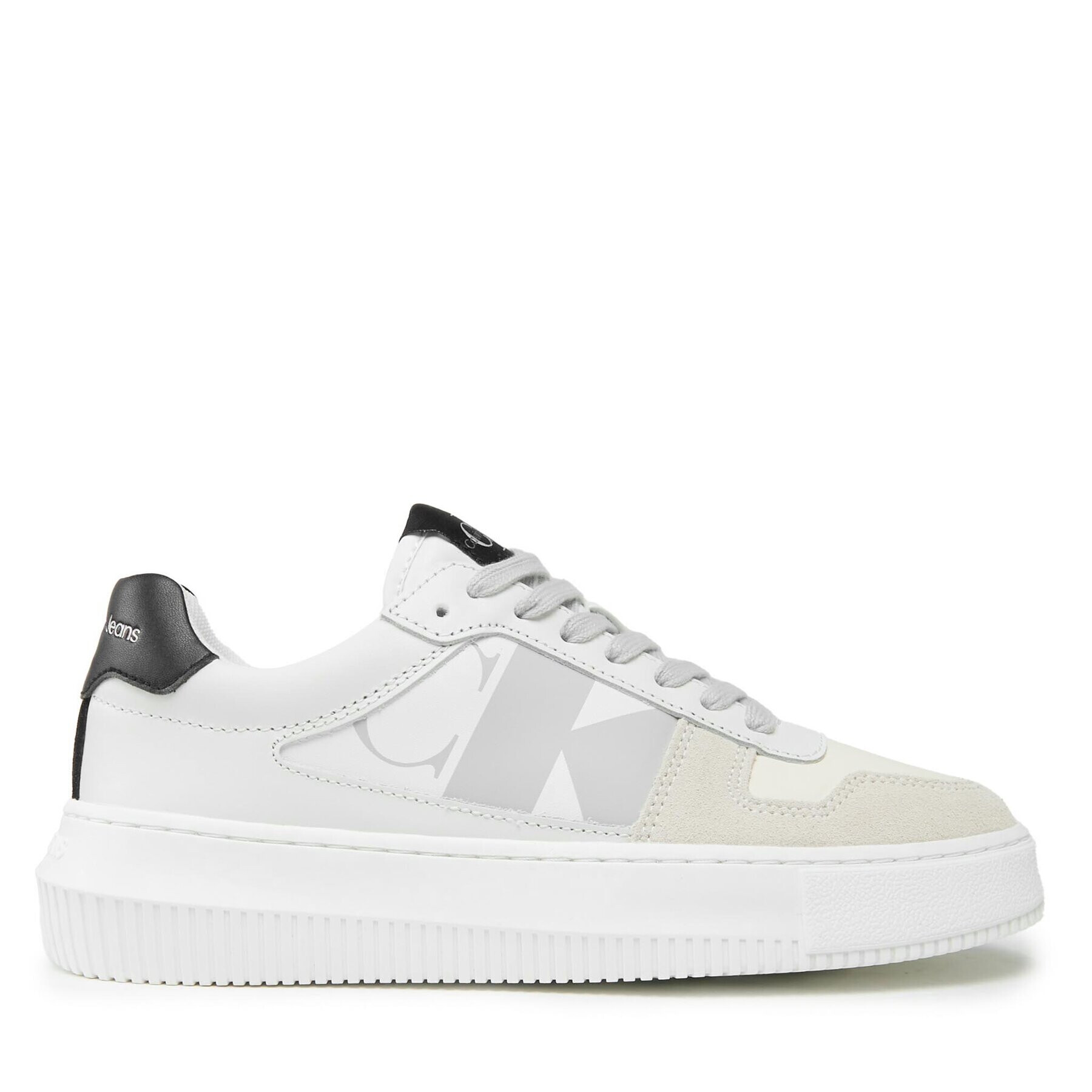 Calvin Klein Jeans Сникърси Chunky Cupsole Laceup Mix YW0YW01046 Бял - Pepit.bg