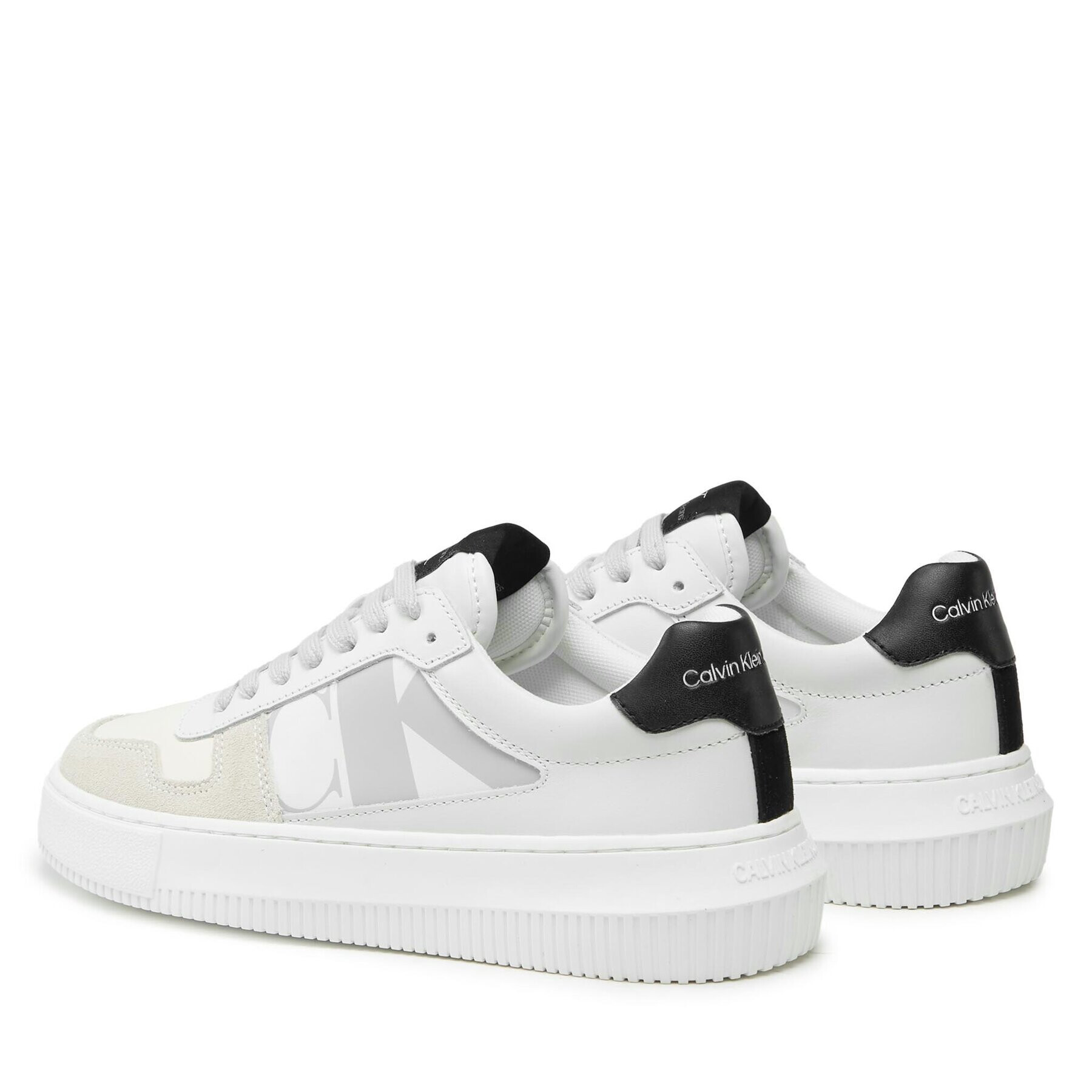 Calvin Klein Jeans Сникърси Chunky Cupsole Laceup Mix YW0YW01046 Бял - Pepit.bg