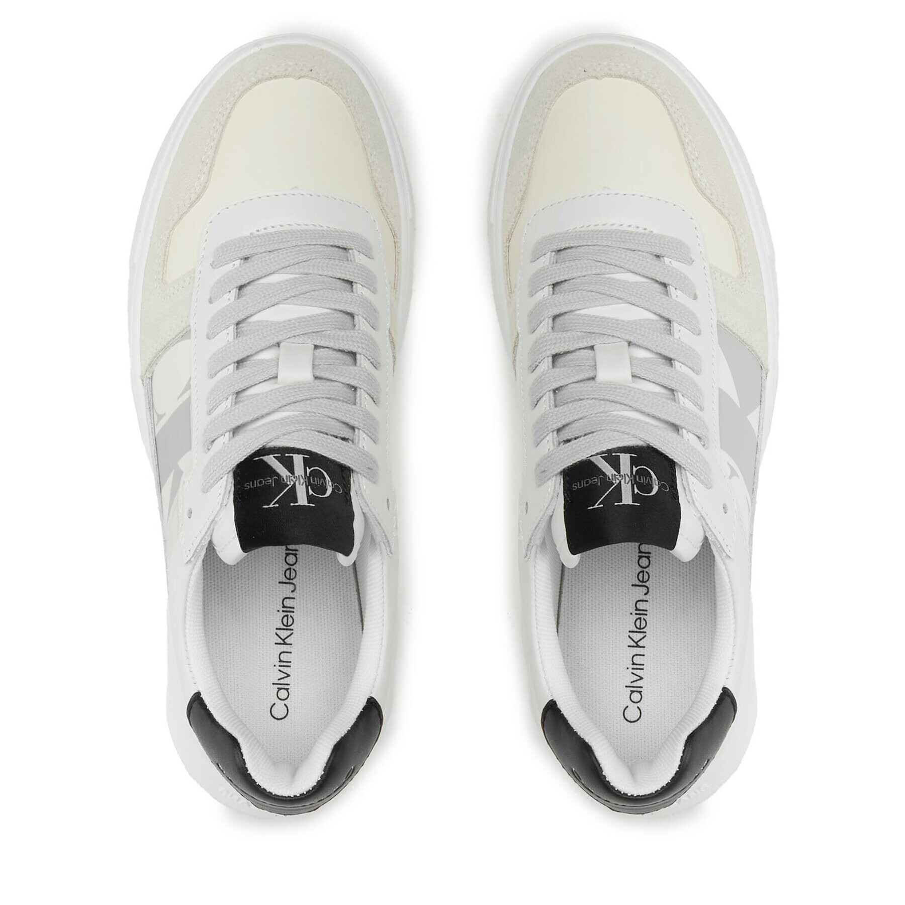 Calvin Klein Jeans Сникърси Chunky Cupsole Laceup Mix YW0YW01046 Бял - Pepit.bg