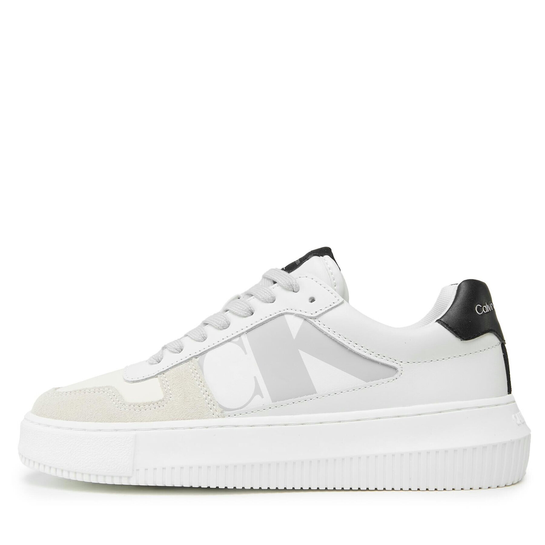 Calvin Klein Jeans Сникърси Chunky Cupsole Laceup Mix YW0YW01046 Бял - Pepit.bg