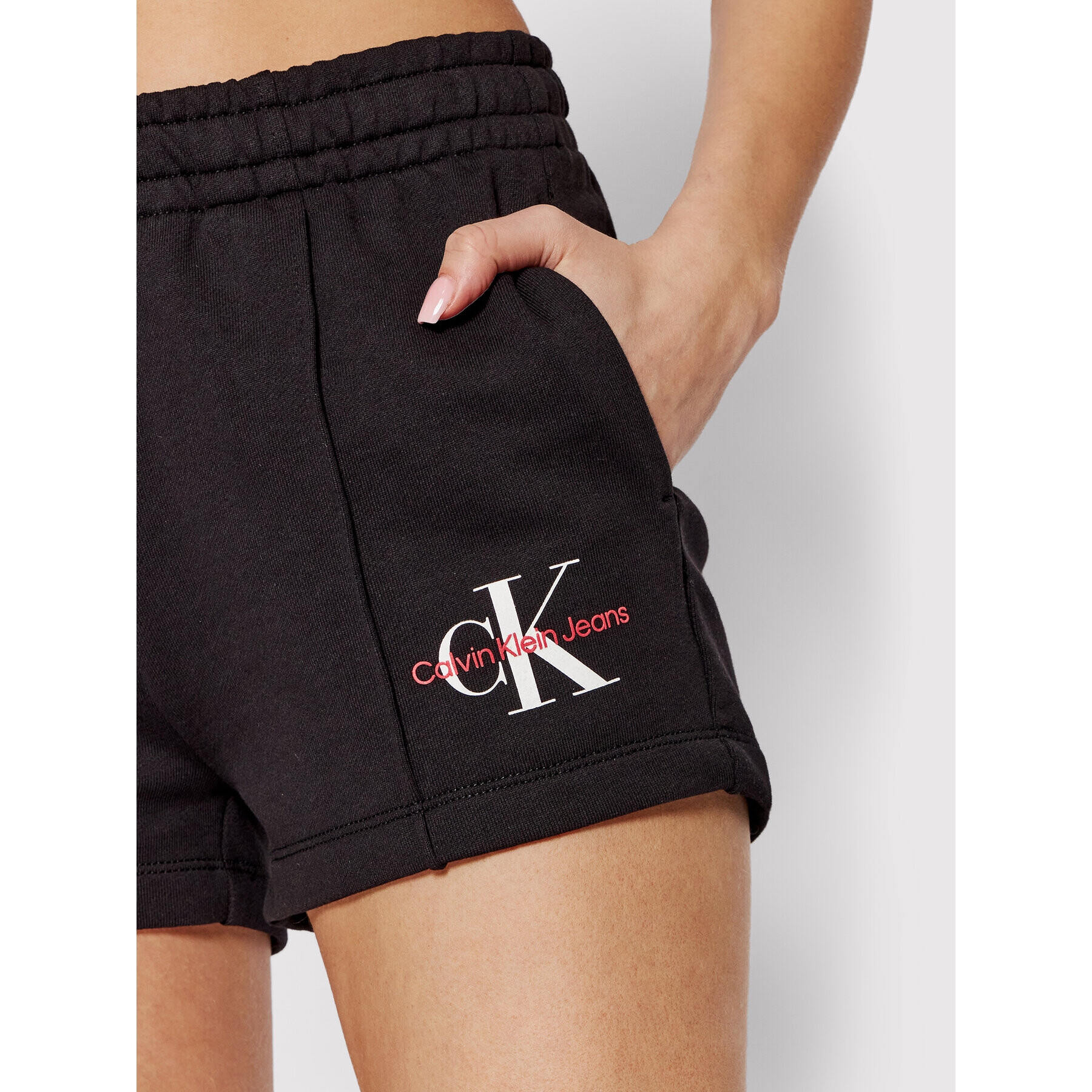 Calvin Klein Jeans Спортни шорти J20J218042 Черен Regular Fit - Pepit.bg