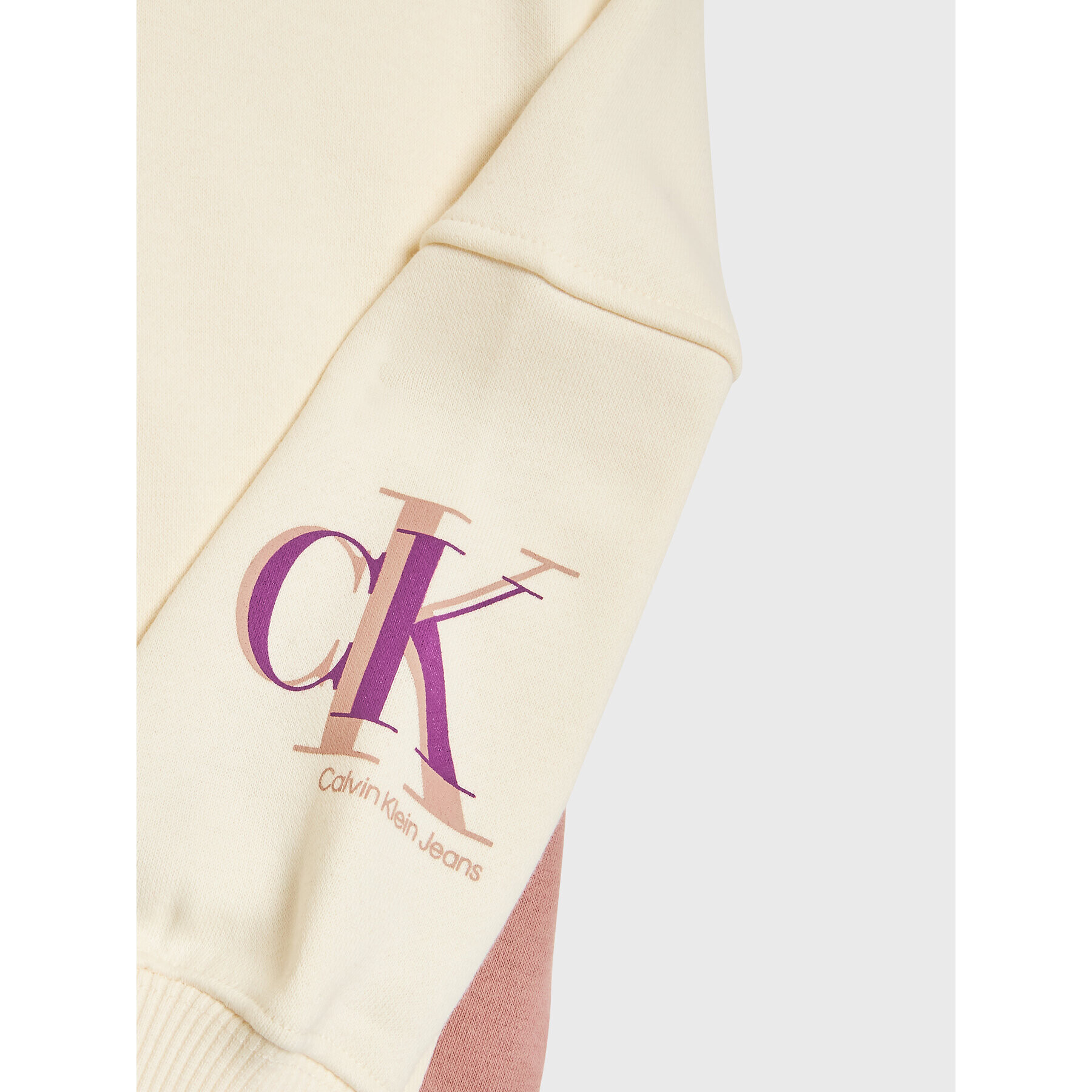 Calvin Klein Jeans Суитшърт Colour Block Monogram IG0IG01873 Бежов Relaxed Fit - Pepit.bg