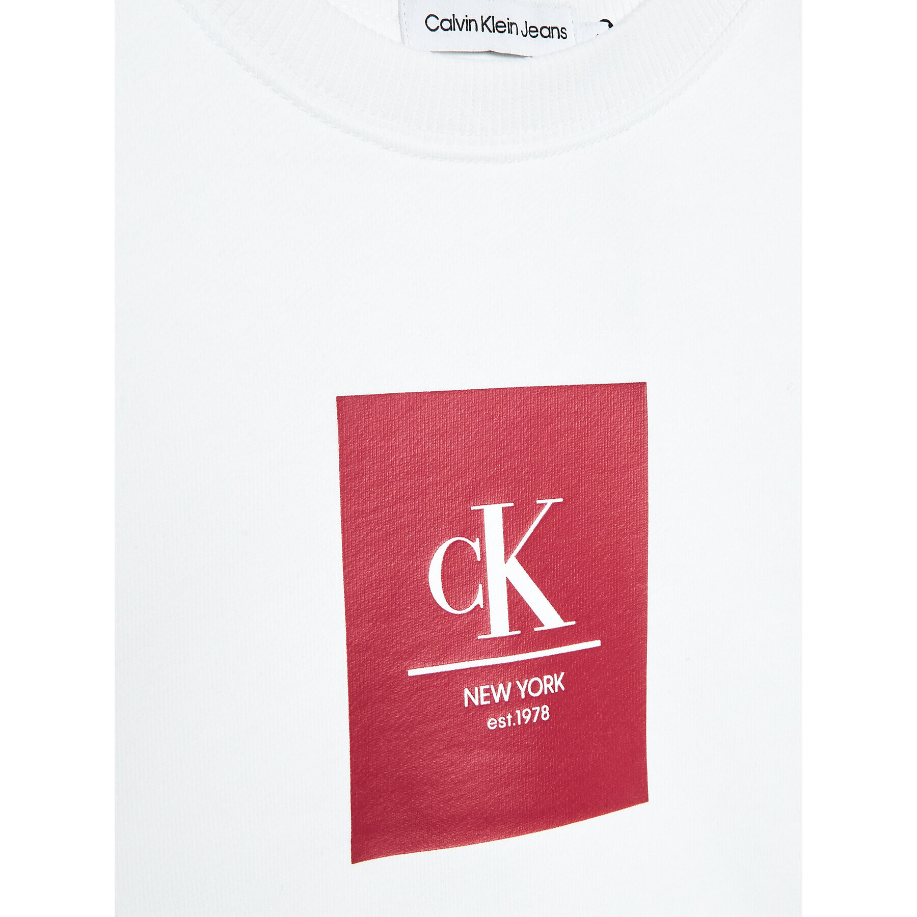 Calvin Klein Jeans Суитшърт Foil Logo Future IG0IG01770 Бял Relaxed Fit - Pepit.bg