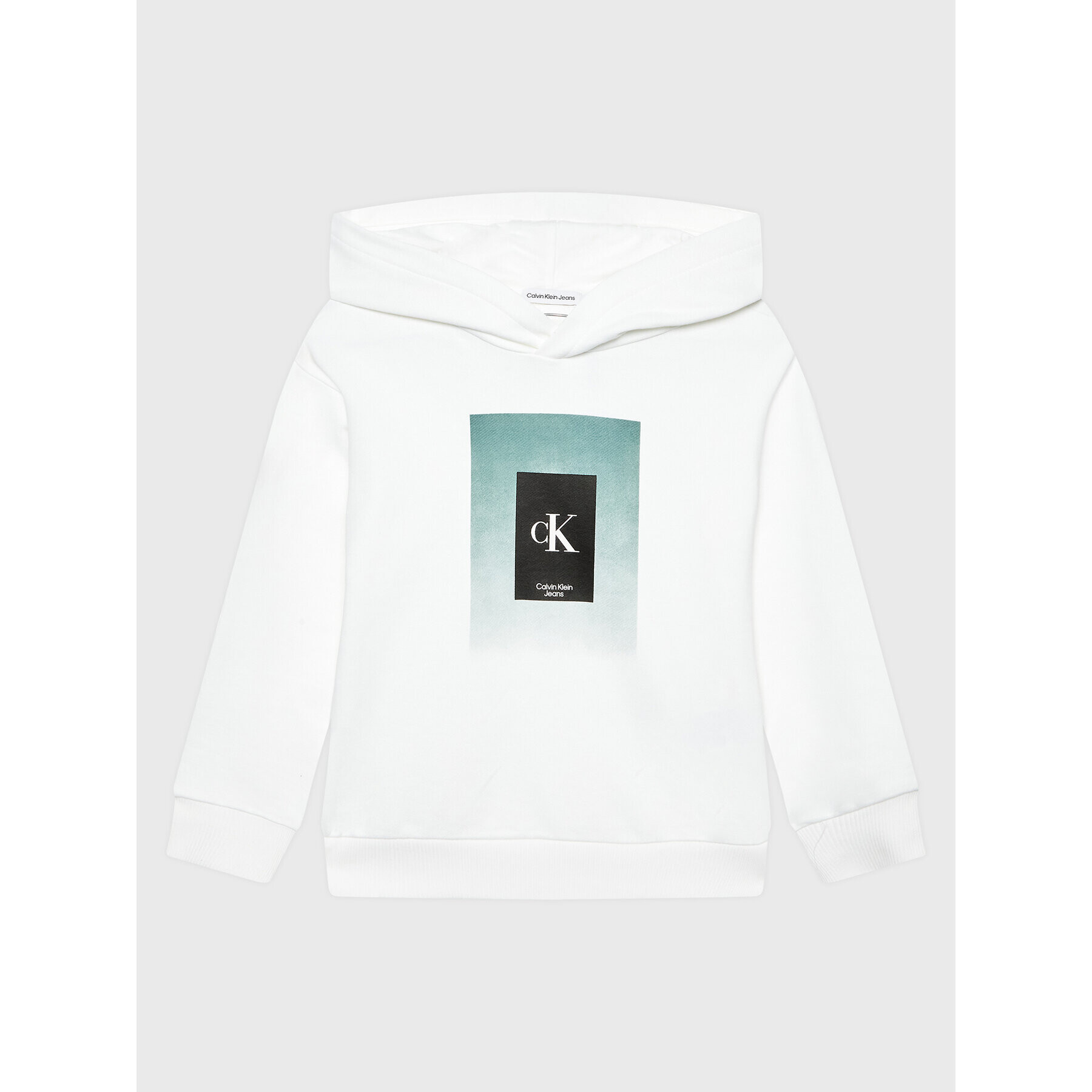 Calvin Klein Jeans Суитшърт Gradient Box Logo IU0IU00348 Бял Relaxed Fit - Pepit.bg