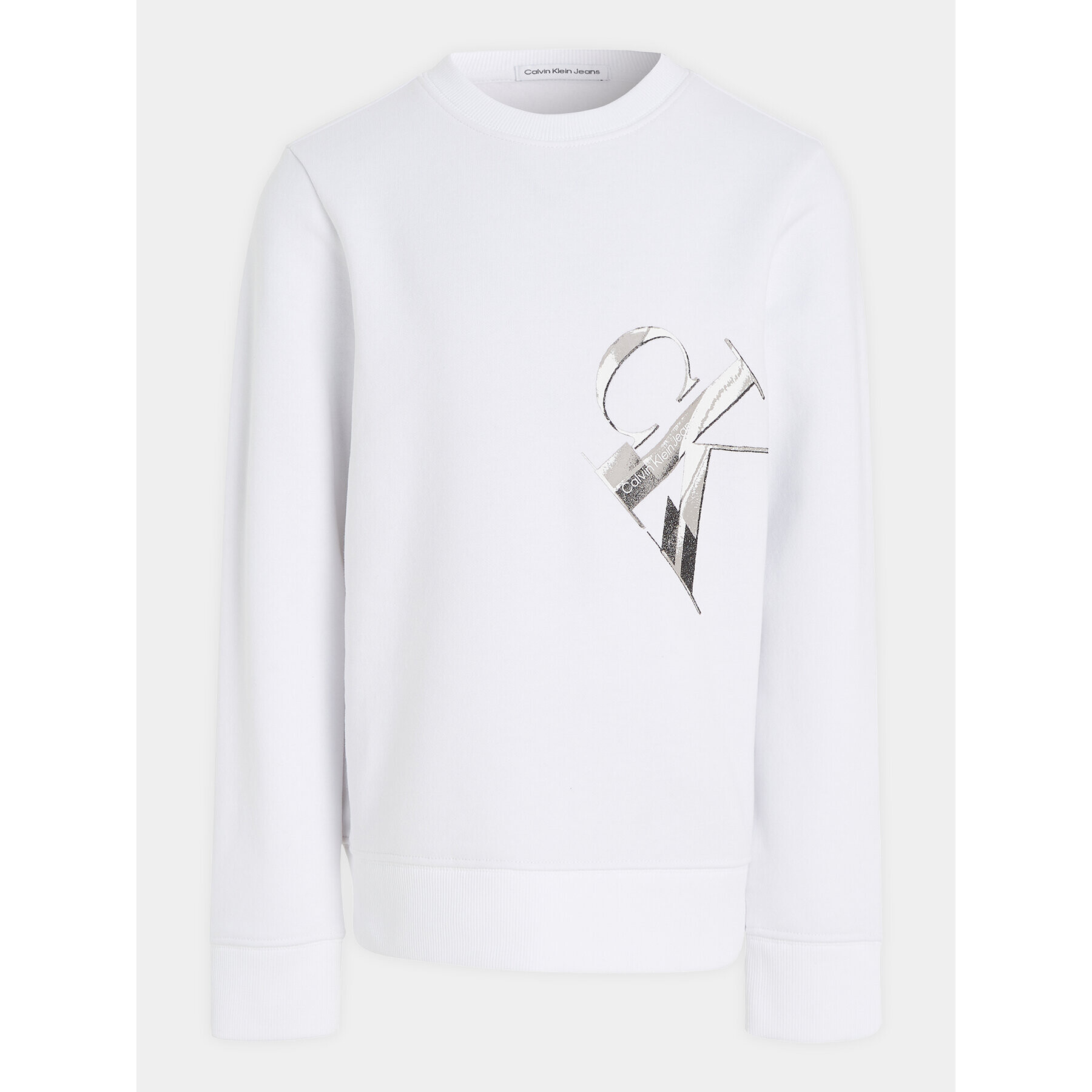 Calvin Klein Jeans Суитшърт Hyper Real IB0IB01854 Бял Regular Fit - Pepit.bg
