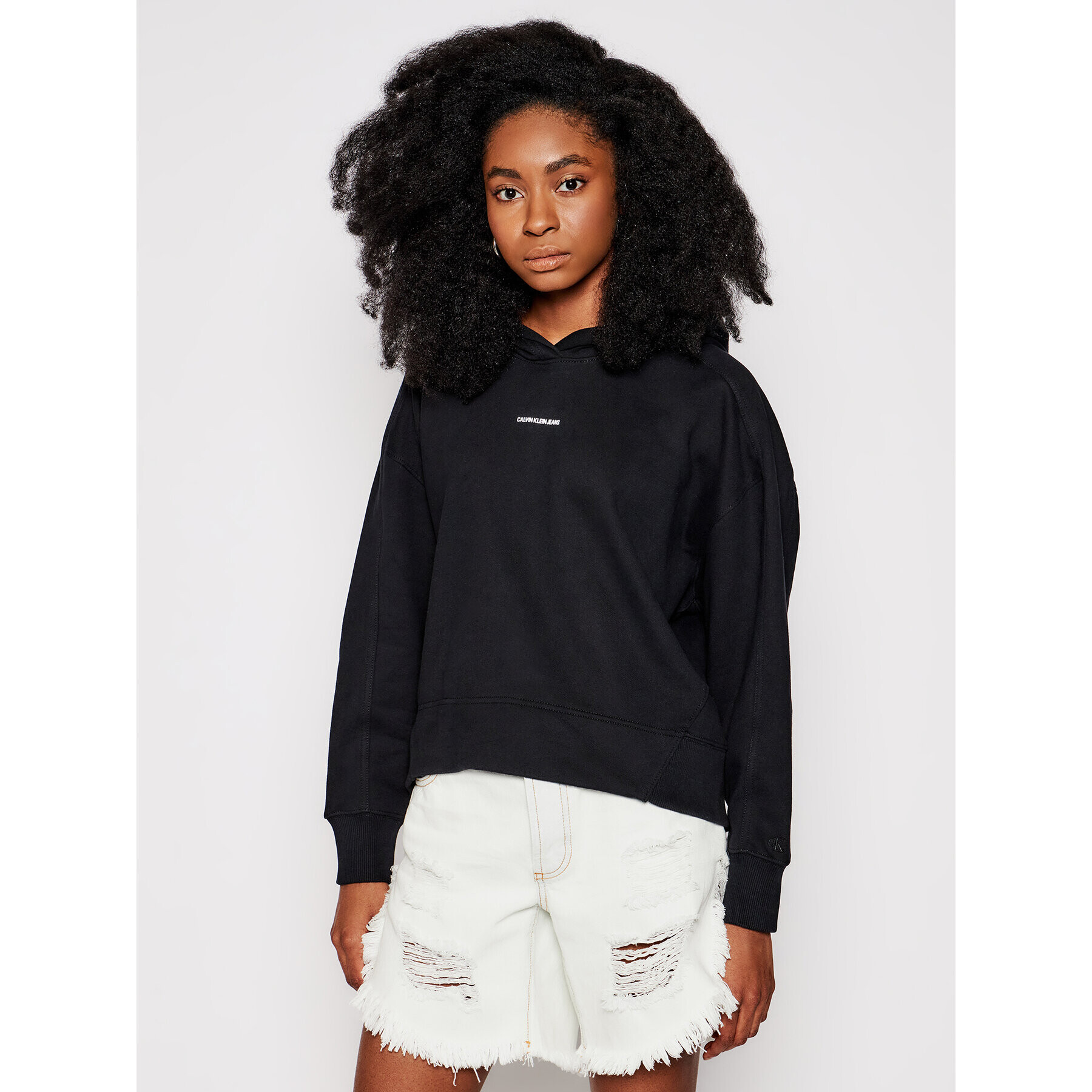 Calvin Klein Jeans Суитшърт J20J215462 Черен Regular Fit - Pepit.bg