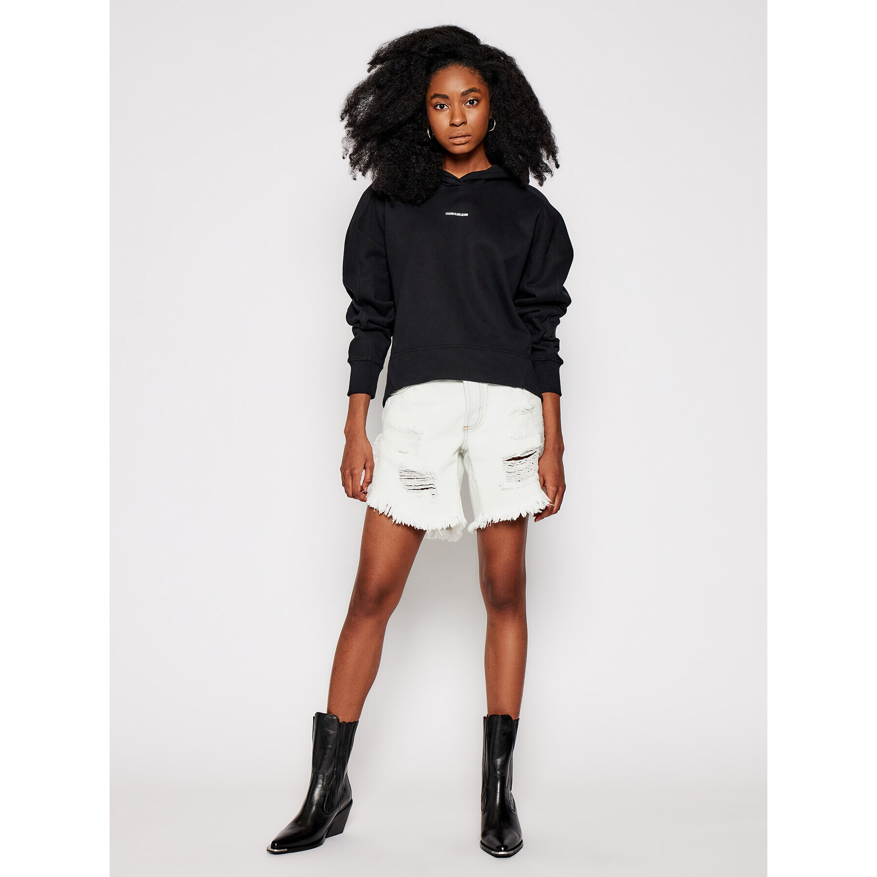 Calvin Klein Jeans Суитшърт J20J215462 Черен Regular Fit - Pepit.bg
