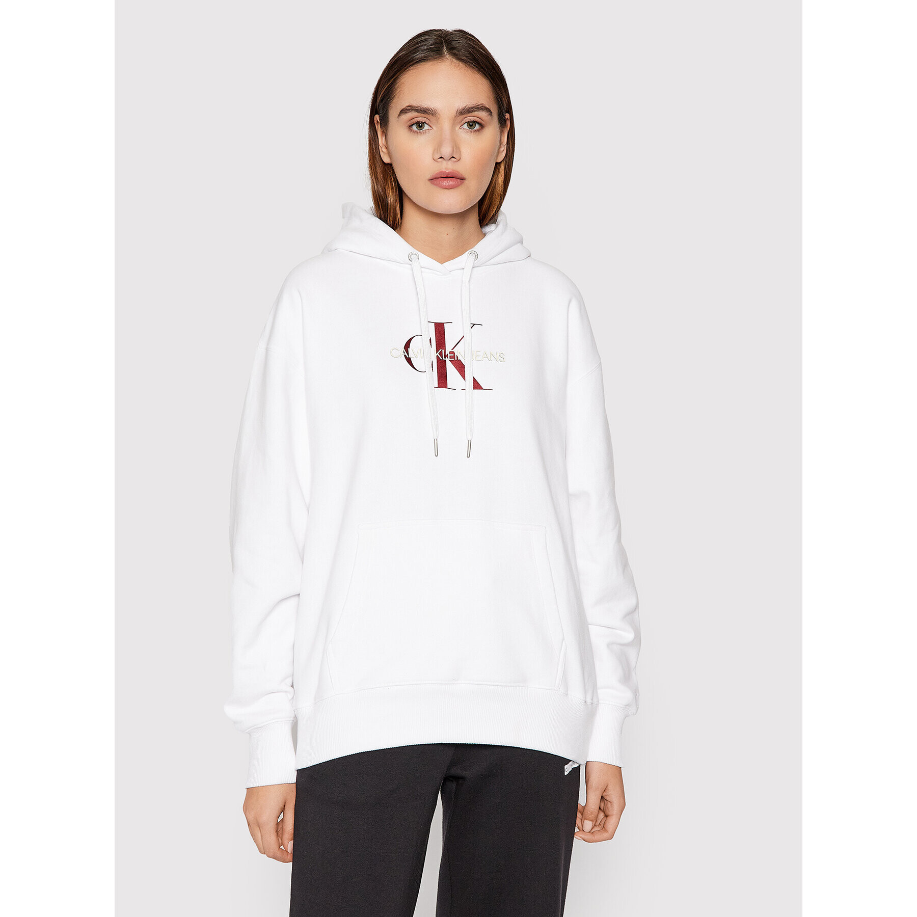 Calvin Klein Jeans Суитшърт J20J216957 Бял Oversize - Pepit.bg