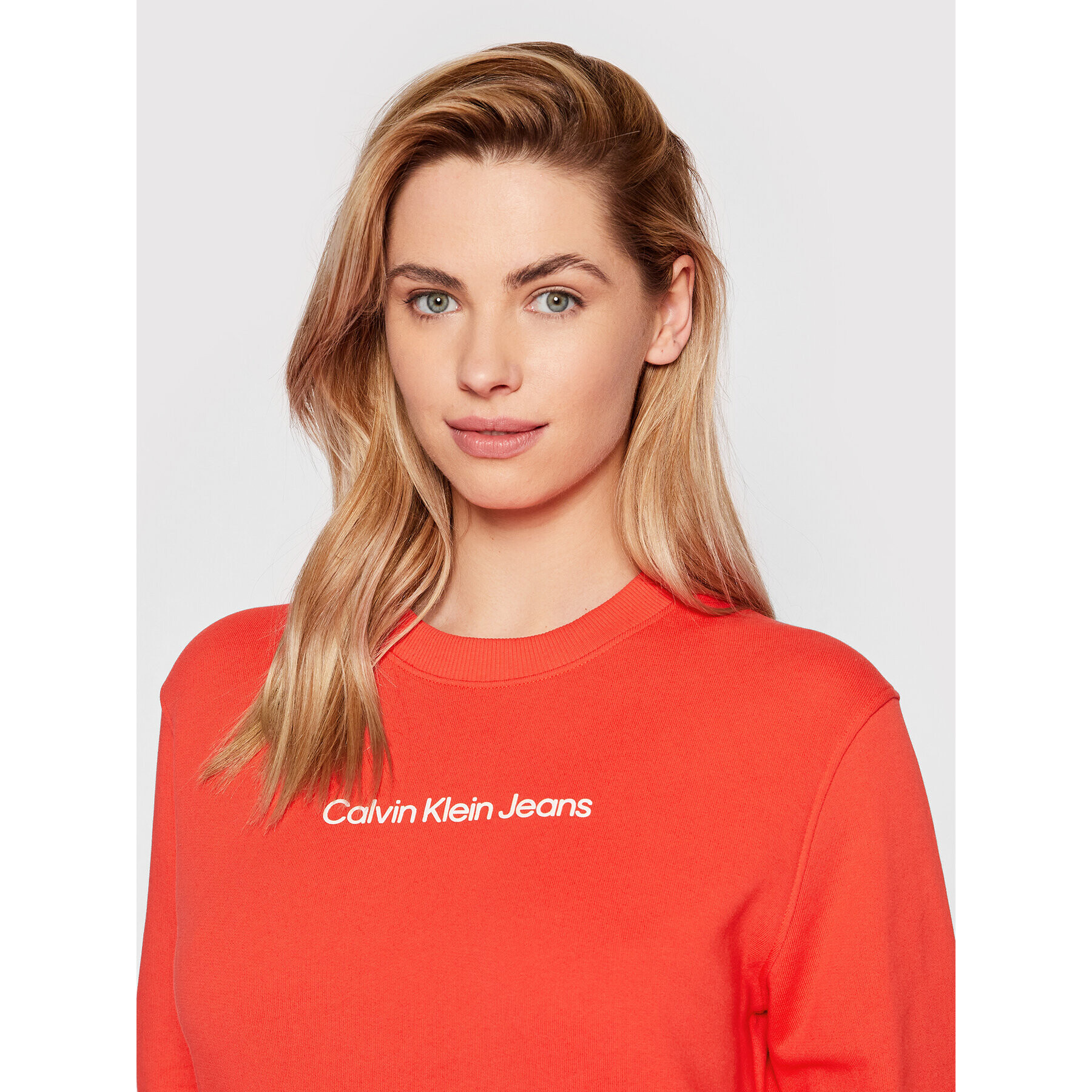 Calvin Klein Jeans Суитшърт J20J218052 Червен Regular Fit - Pepit.bg