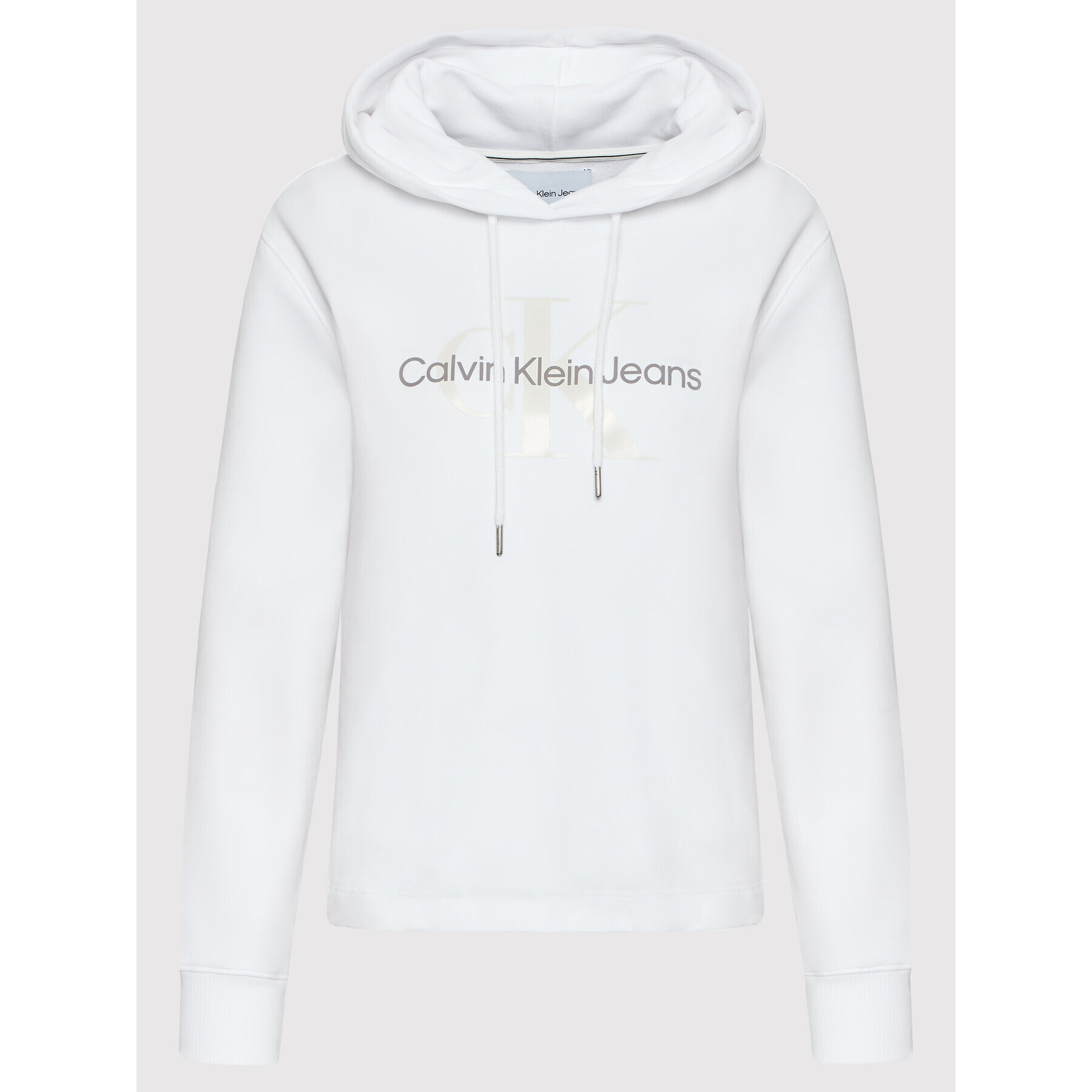 Calvin Klein Jeans Суитшърт J20J218103 Бял Regular Fit - Pepit.bg