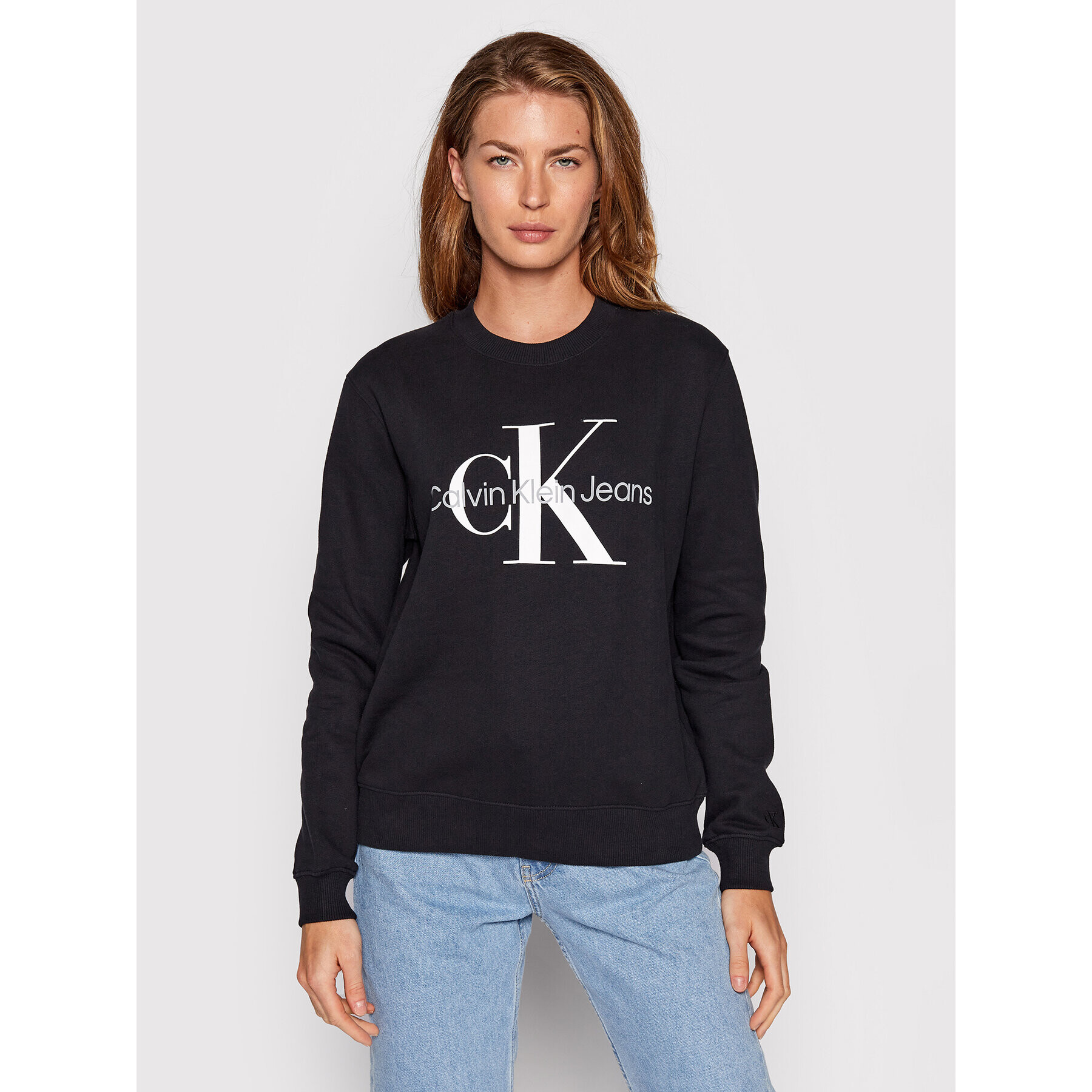 Calvin Klein Jeans Суитшърт J20J219140 Черен Regular Fit - Pepit.bg