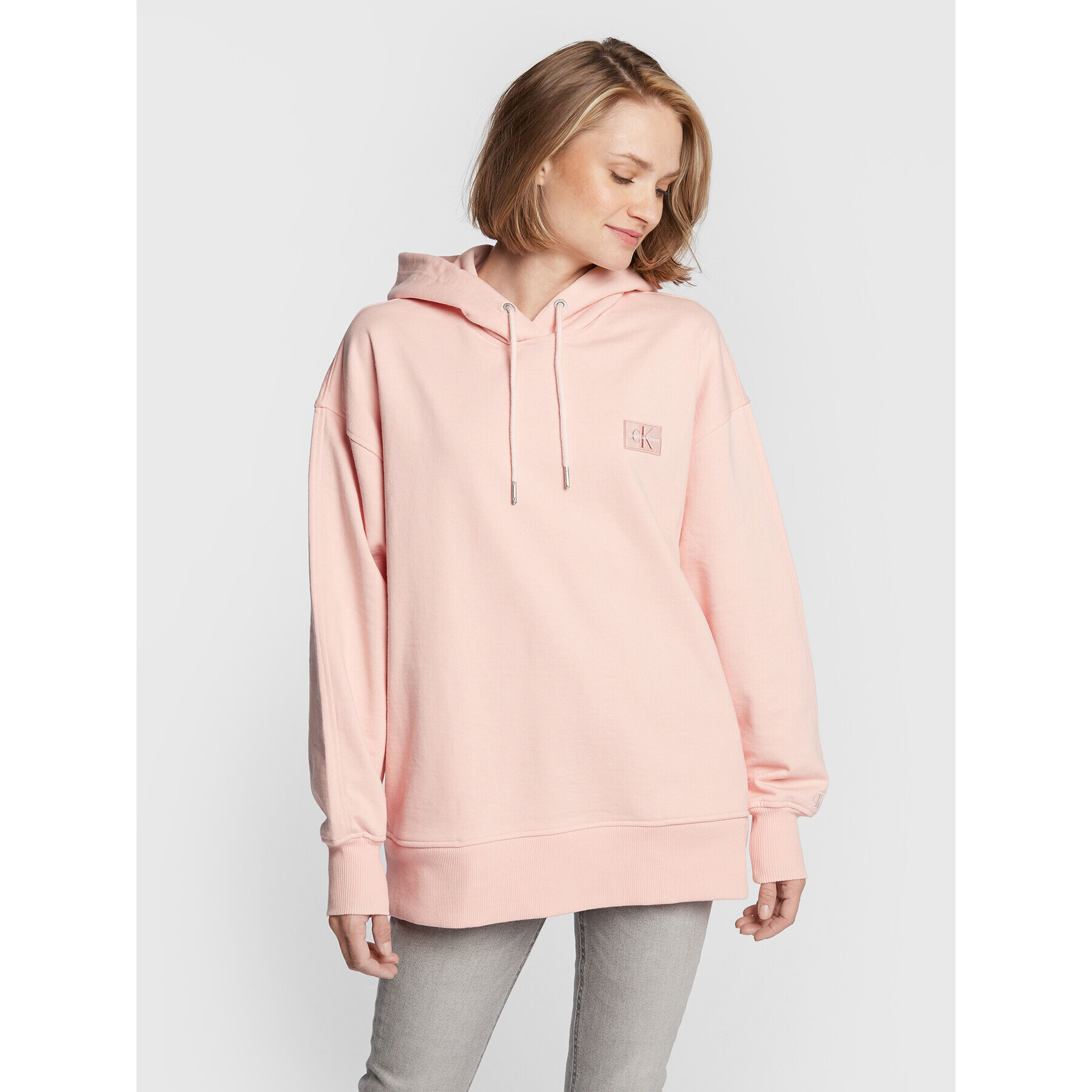 Calvin Klein Jeans Суитшърт J20J219754 Розов Oversize - Pepit.bg