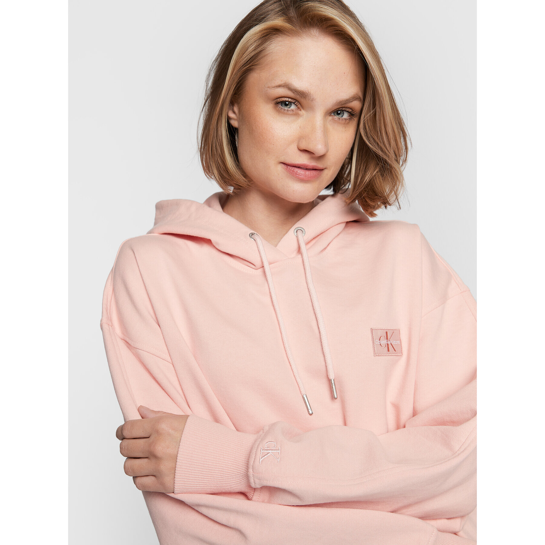 Calvin Klein Jeans Суитшърт J20J219754 Розов Oversize - Pepit.bg
