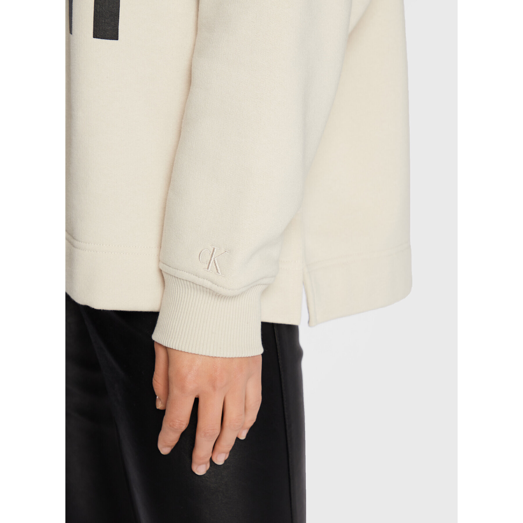 Calvin Klein Jeans Суитшърт J20J219761 Бежов Oversize - Pepit.bg