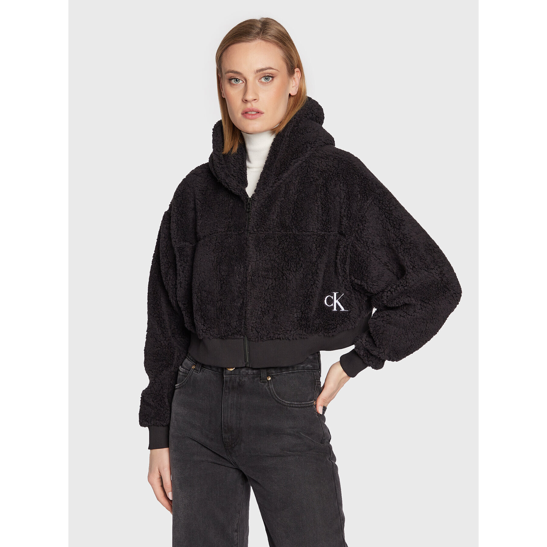 Calvin Klein Jeans Суитшърт J20J219764 Черен Oversize - Pepit.bg