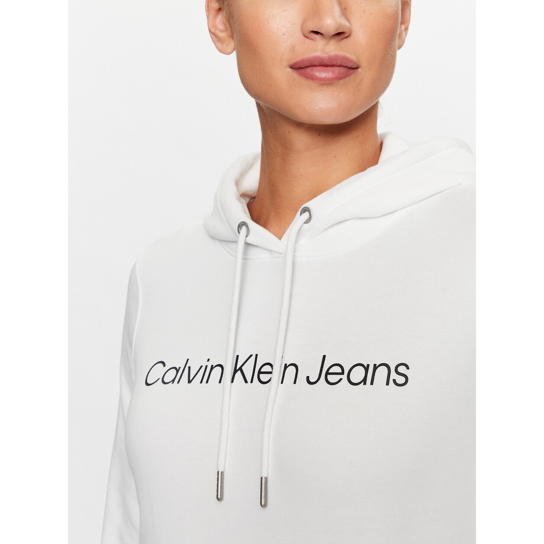 Calvin Klein Jeans Суитшърт J20J220254 Бял Regular Fit - Pepit.bg