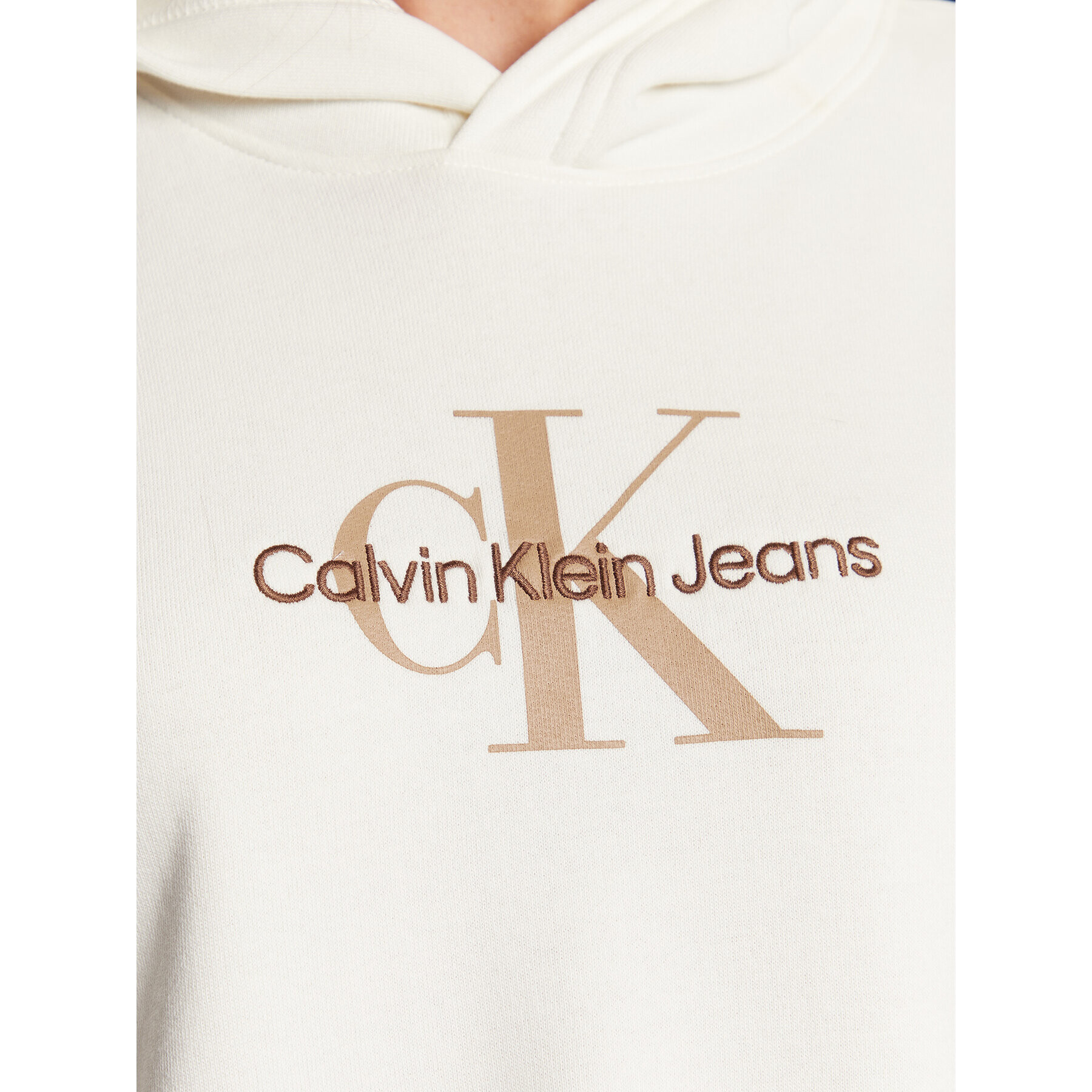 Calvin Klein Jeans Суитшърт J20J220427 Екрю Oversize - Pepit.bg