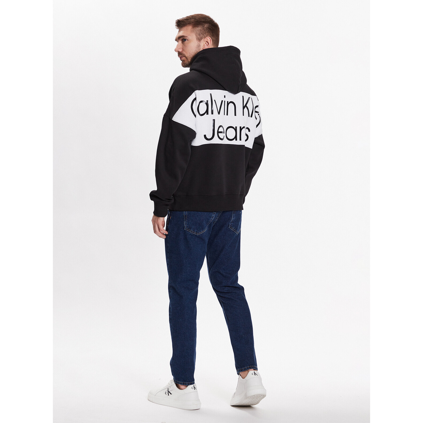 Calvin Klein Jeans Суитшърт J30J322527 Черен Oversize - Pepit.bg