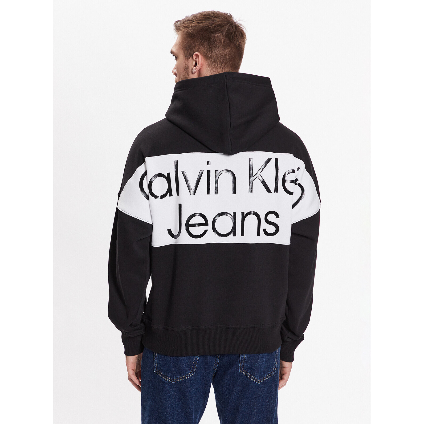 Calvin Klein Jeans Суитшърт J30J322527 Черен Oversize - Pepit.bg