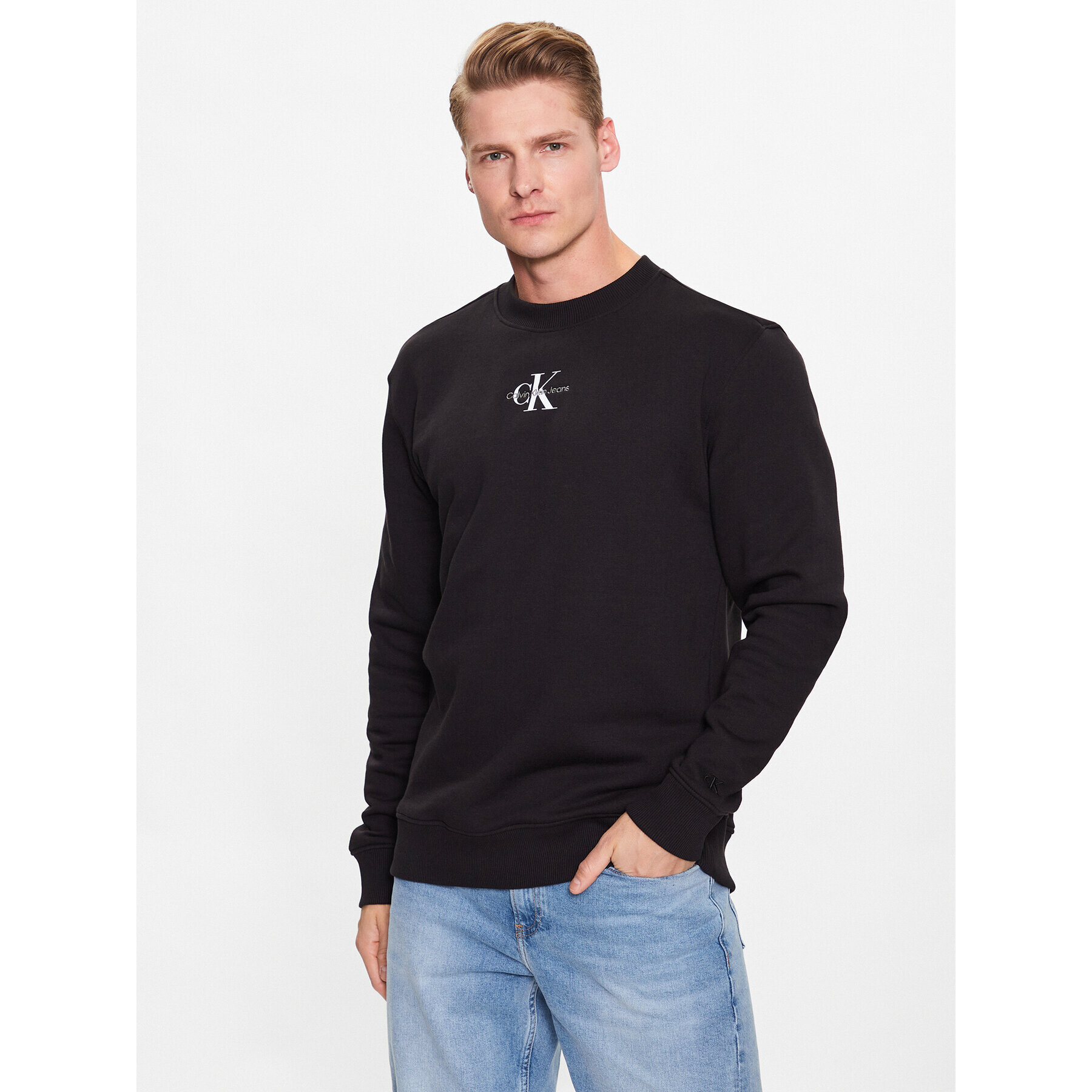 Calvin Klein Jeans Суитшърт J30J323434 Черен Regular Fit - Pepit.bg