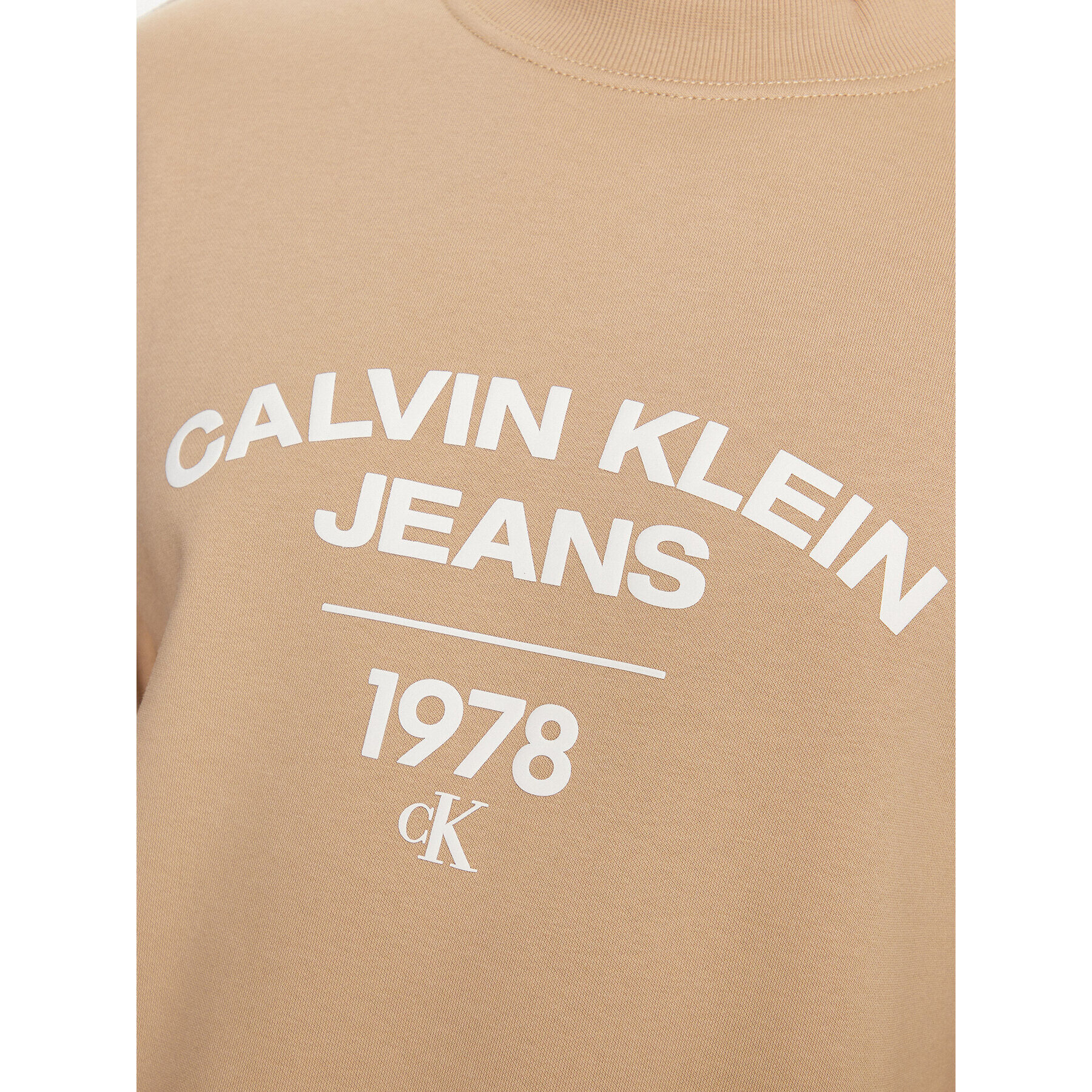 Calvin Klein Jeans Суитшърт J30J324210 Бежов Regular Fit - Pepit.bg