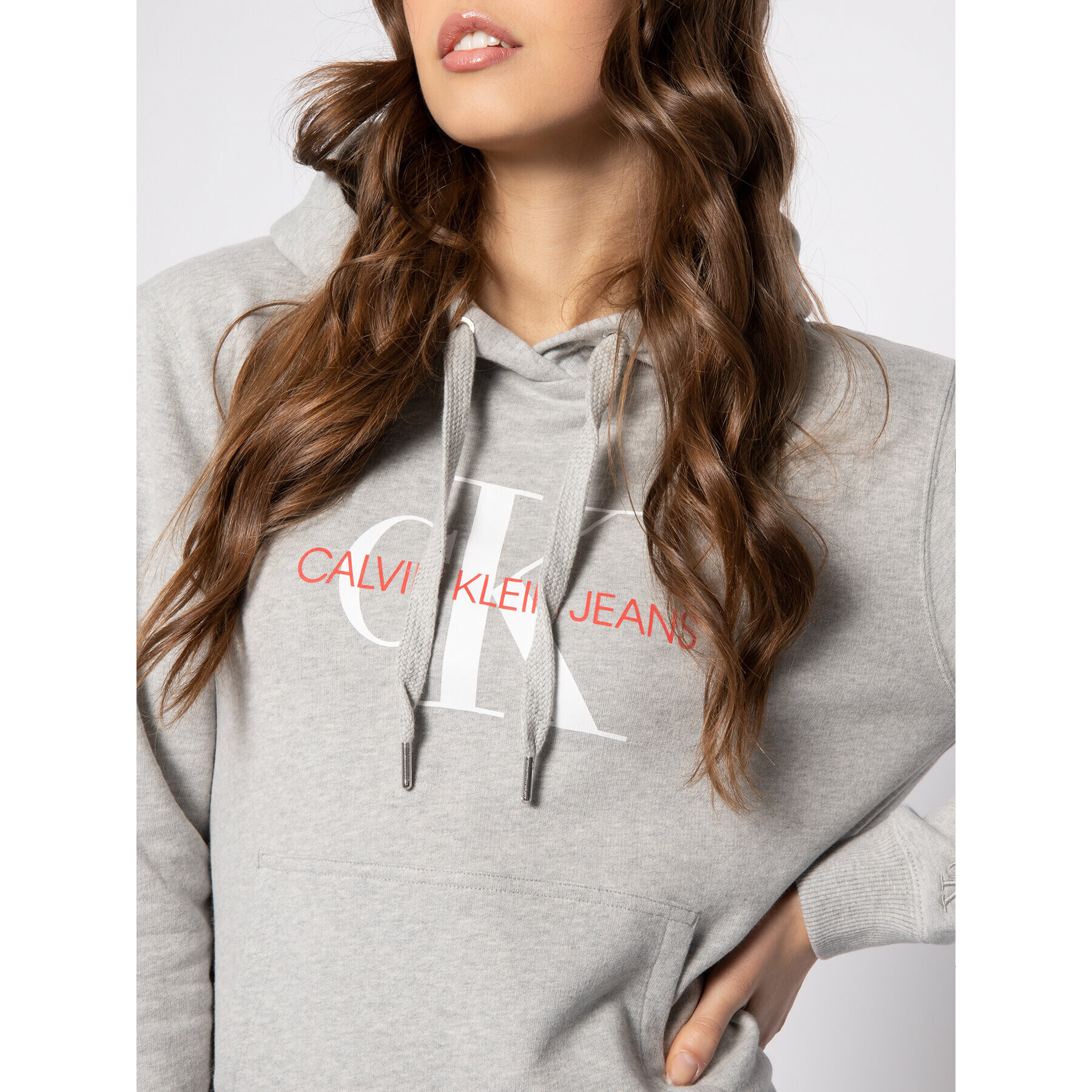 Calvin Klein Jeans Суитшърт Logo Hoodie J20J213468 Сив Regular Fit - Pepit.bg