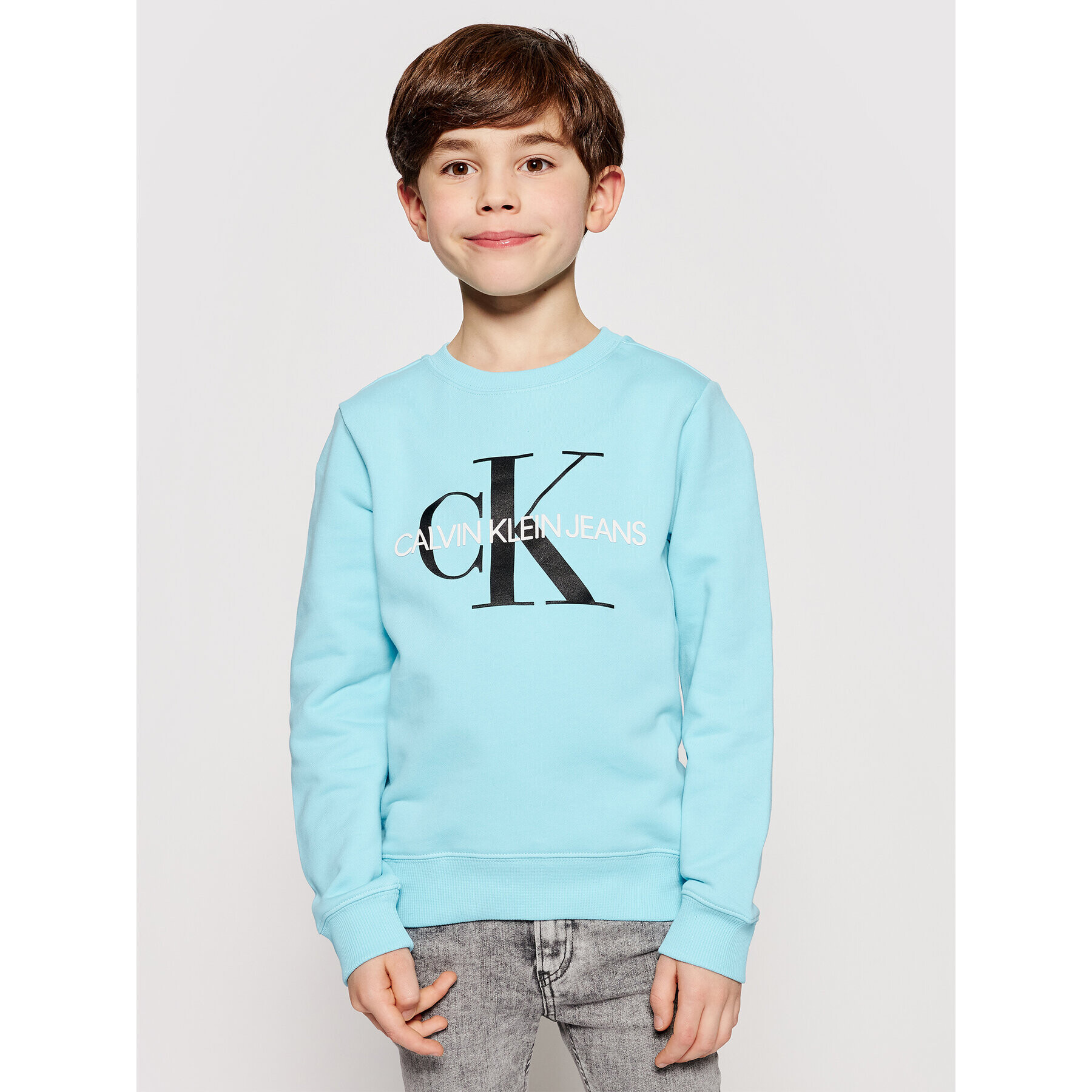 Calvin Klein Jeans Суитшърт Monogram Logo IU0IU00069 Син Regular Fit - Pepit.bg