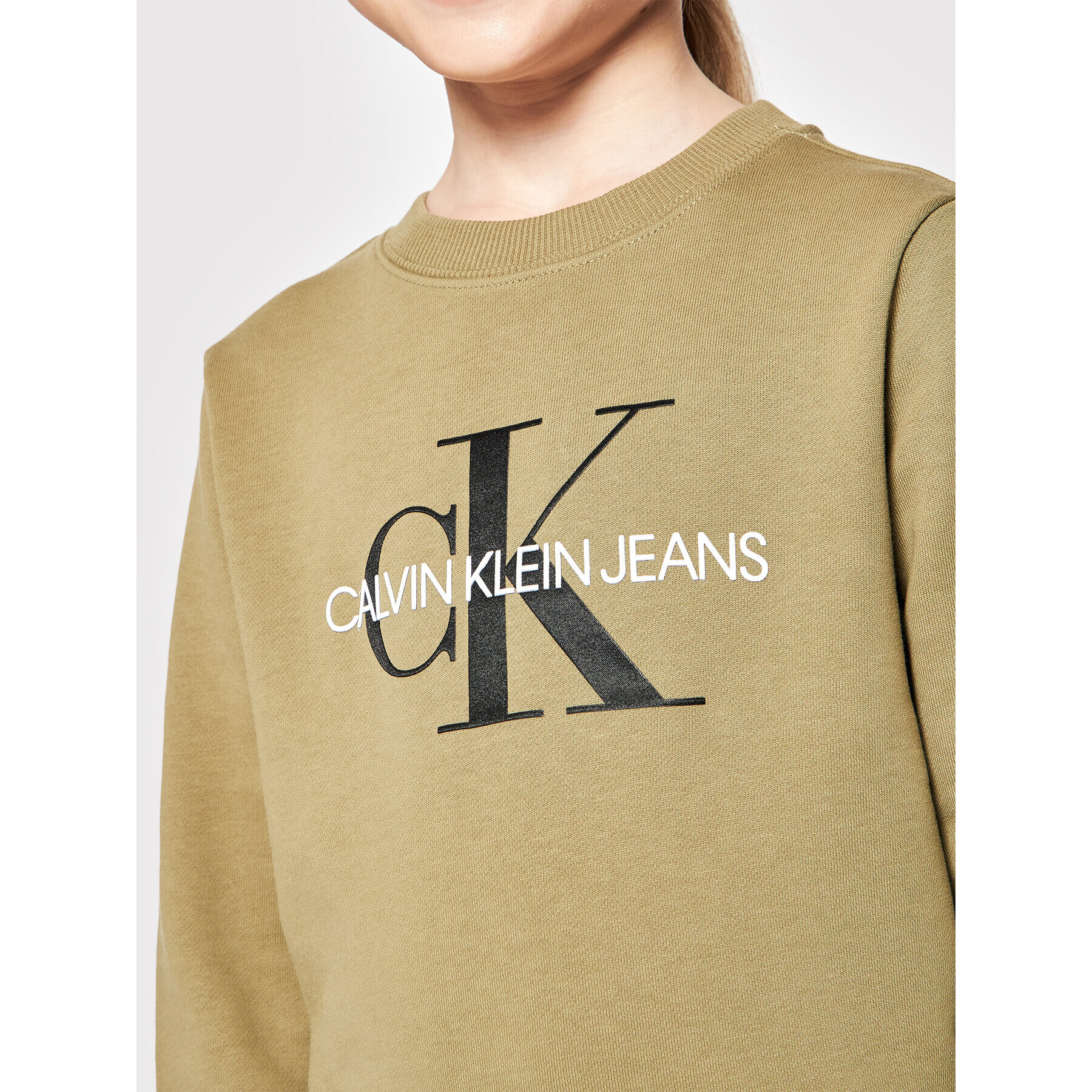 Calvin Klein Jeans Суитшърт Monogram Logo IU0IU00069 Зелен Regular Fit - Pepit.bg