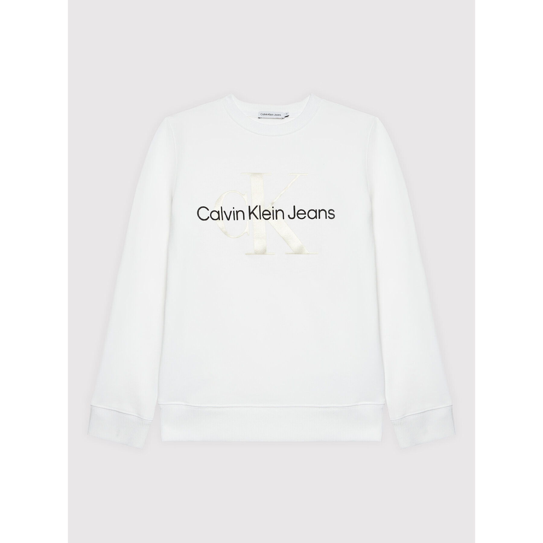 Calvin Klein Jeans Суитшърт Monogram Logo IU0IU00265 Бял Regular Fit - Pepit.bg