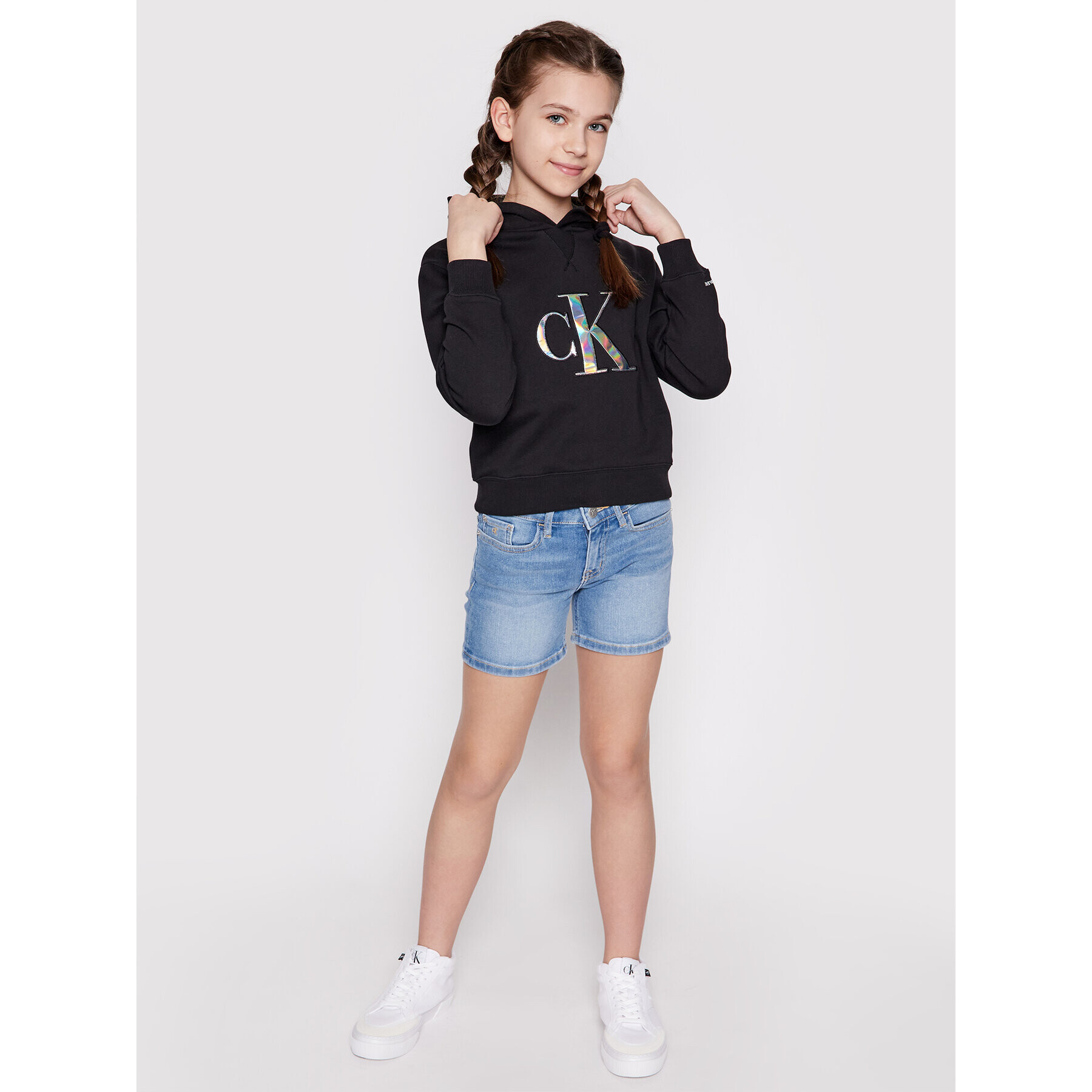 Calvin Klein Jeans Суитшърт Monogran Applique Hoodie IG0IG00987 Черен Regular Fit - Pepit.bg