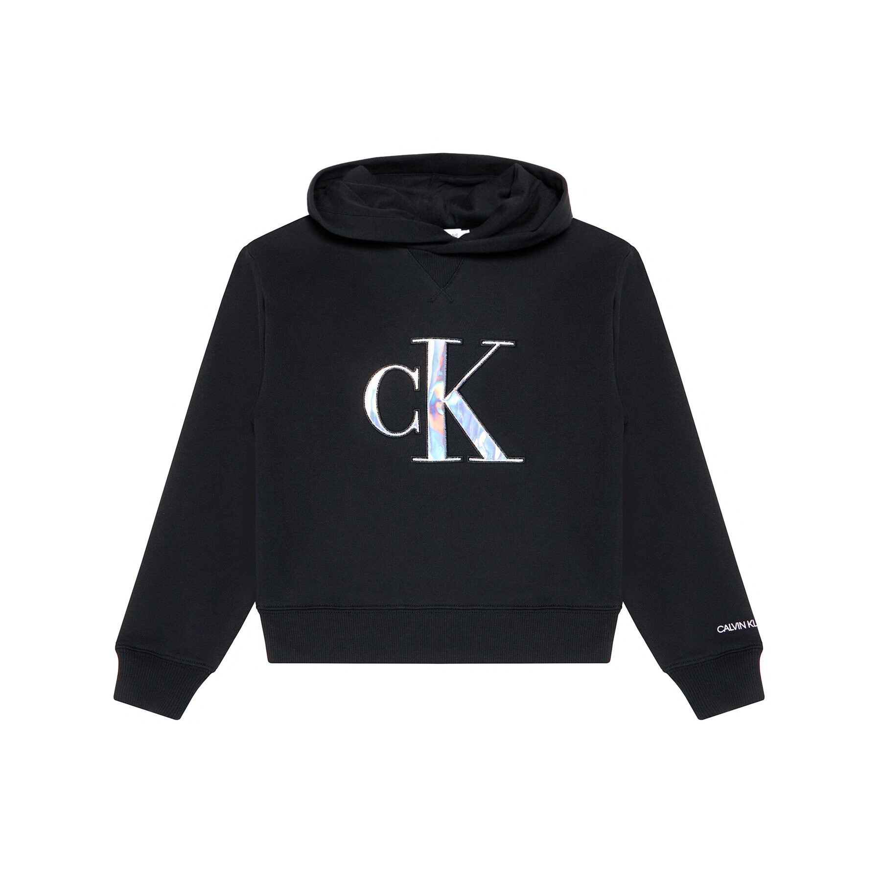 Calvin Klein Jeans Суитшърт Monogran Applique Hoodie IG0IG00987 Черен Regular Fit - Pepit.bg