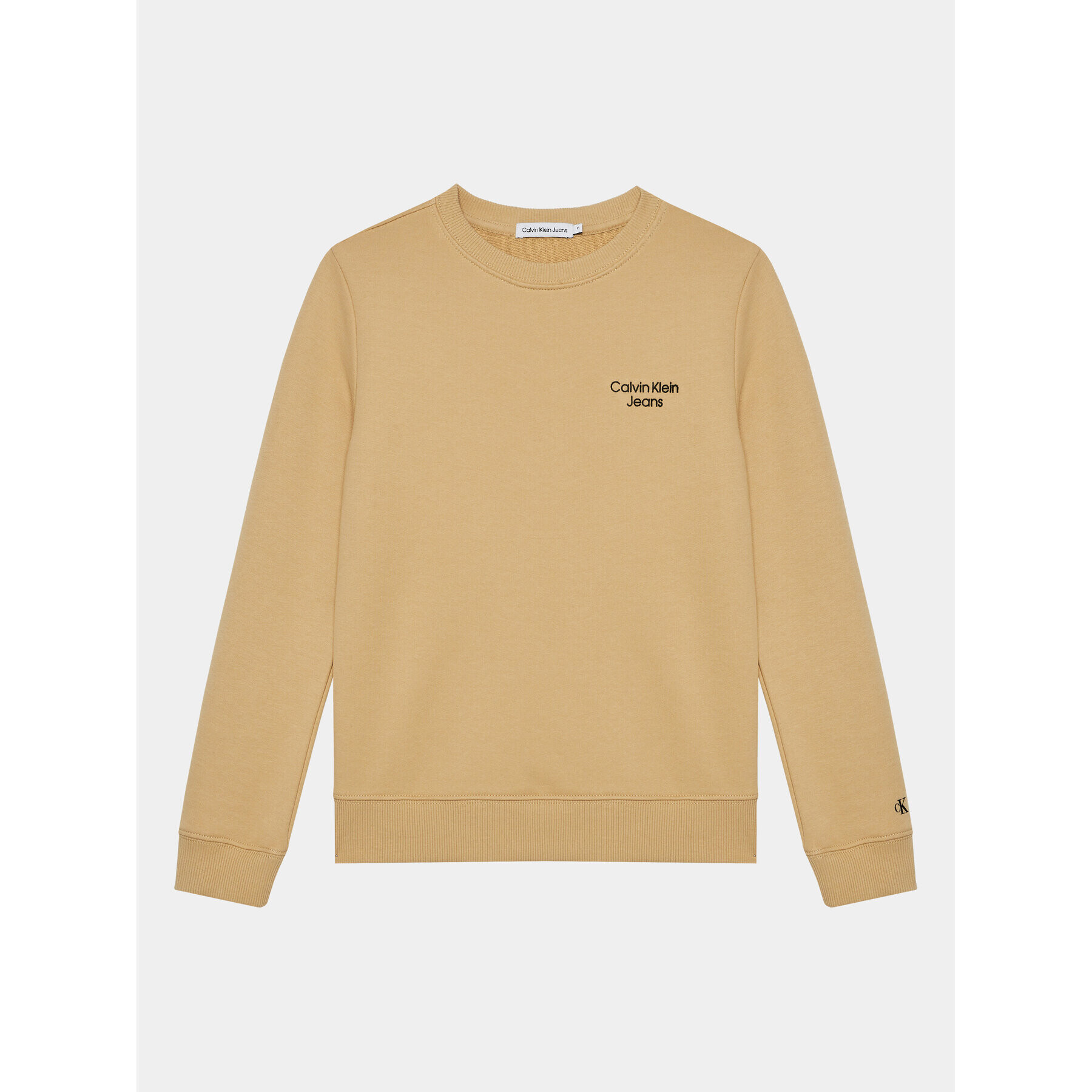 Calvin Klein Jeans Суитшърт Stack Logo IB0IB01292 Бежов Regular Fit - Pepit.bg