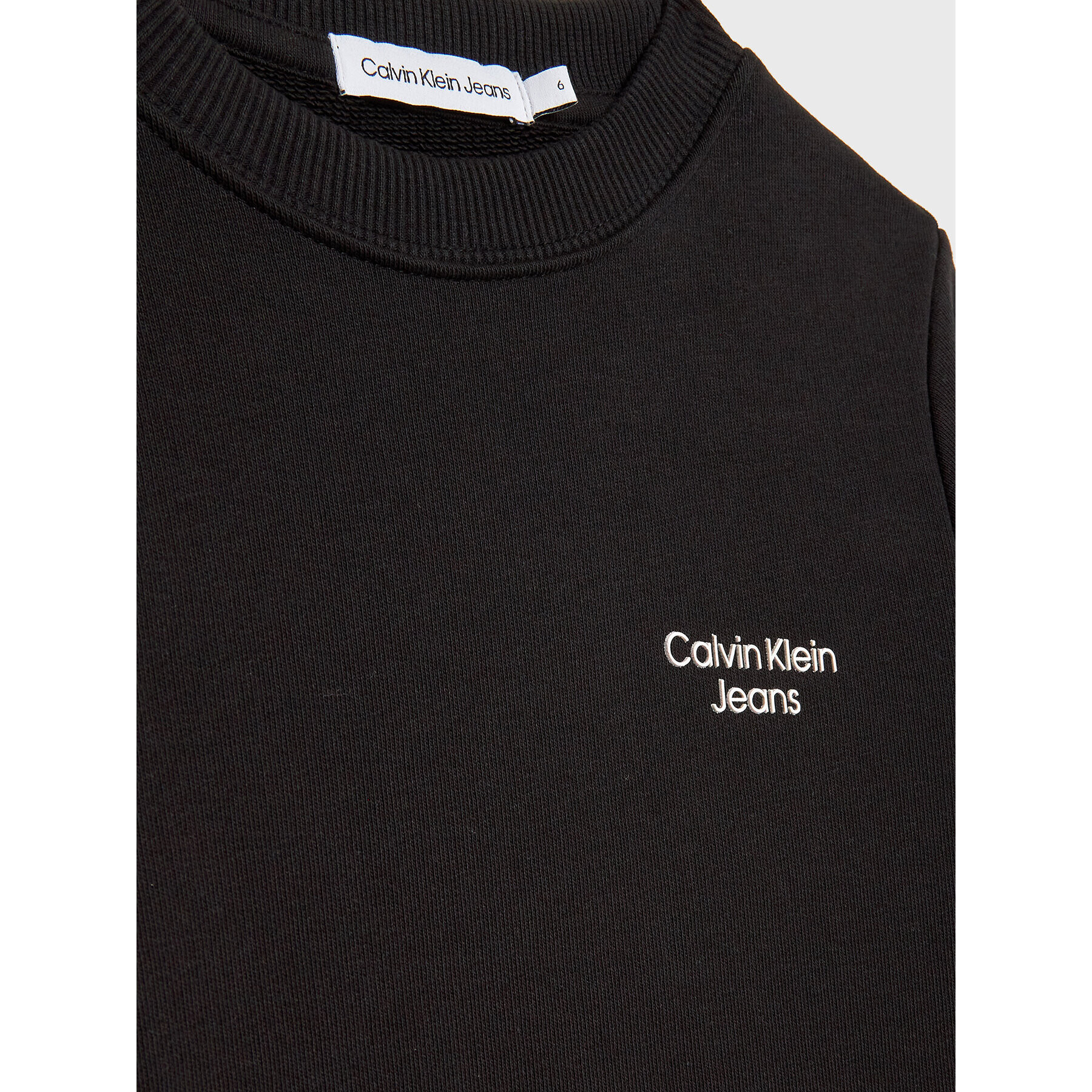 Calvin Klein Jeans Суитшърт Stack Logo IB0IB01292 Черен Regular Fit - Pepit.bg