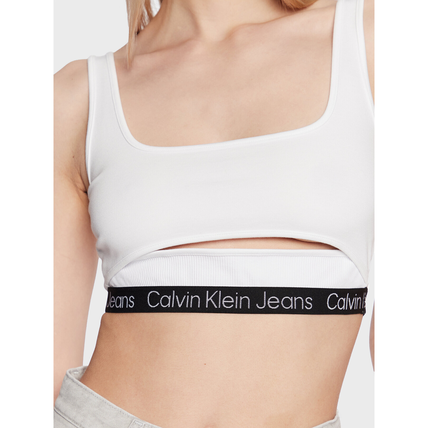 Calvin Klein Jeans Сутиен-топ J20J220772 Бял - Pepit.bg