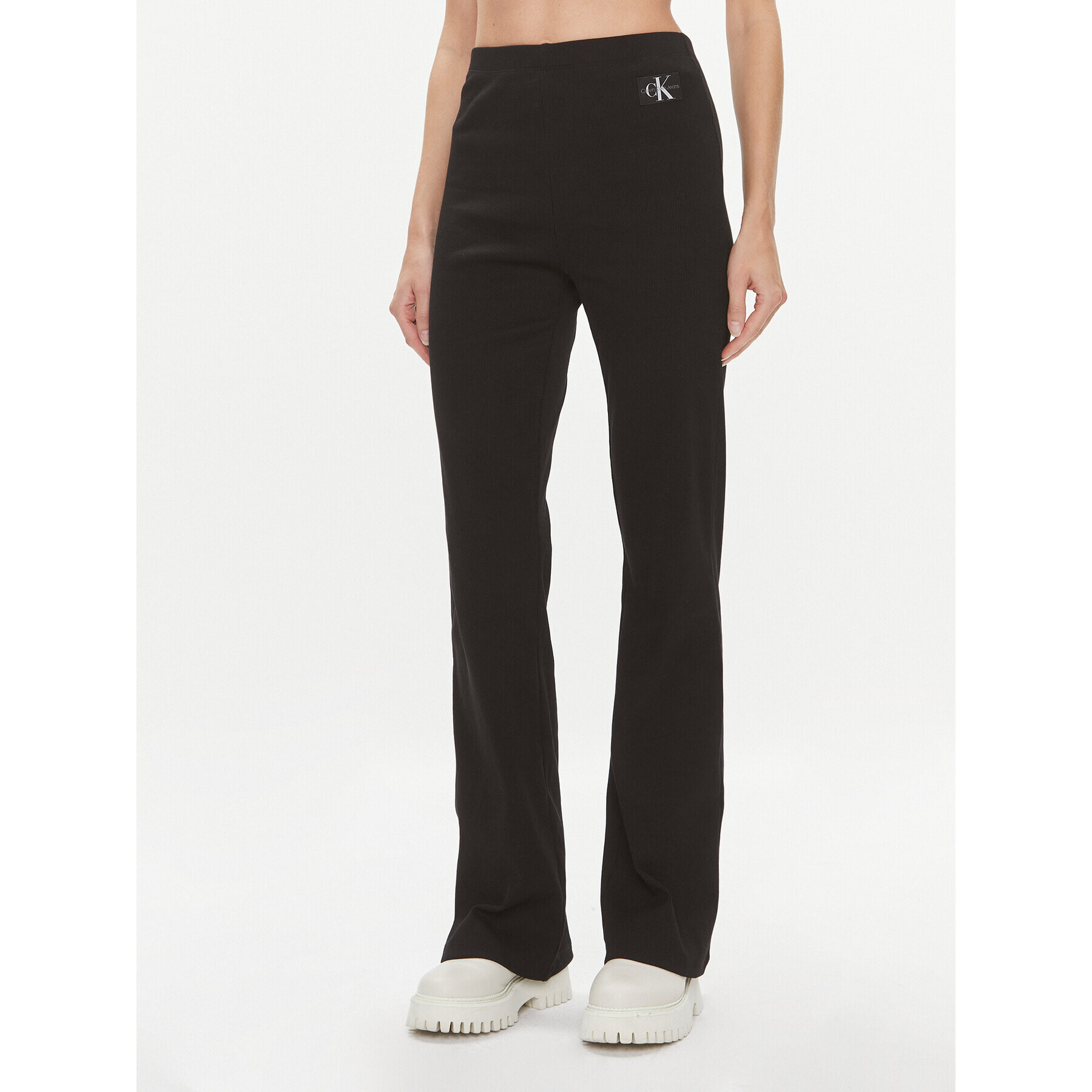 Calvin Klein Jeans Текстилни панталони J20J222598 Черен Straight Fit - Pepit.bg