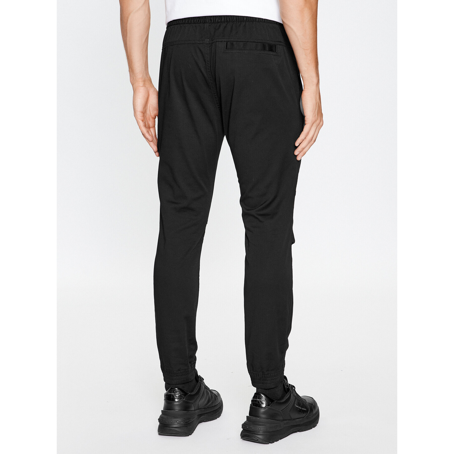 Calvin Klein Jeans Текстилни панталони Monologo J30J324045 Черен Slim Fit - Pepit.bg