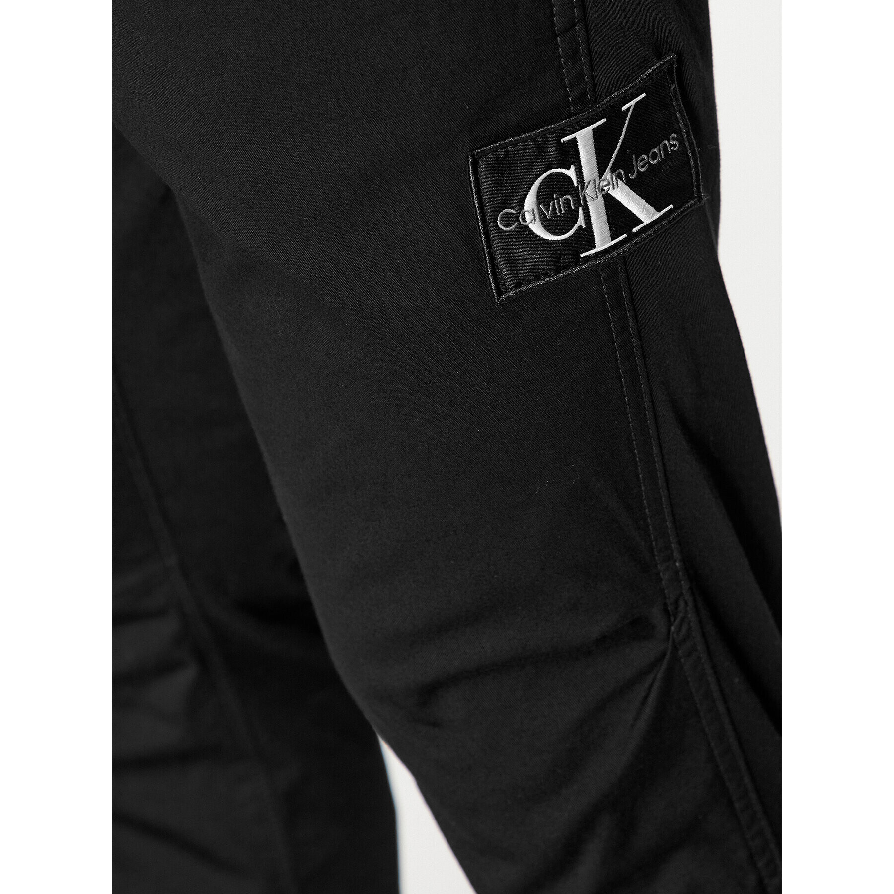 Calvin Klein Jeans Текстилни панталони Monologo J30J324045 Черен Slim Fit - Pepit.bg