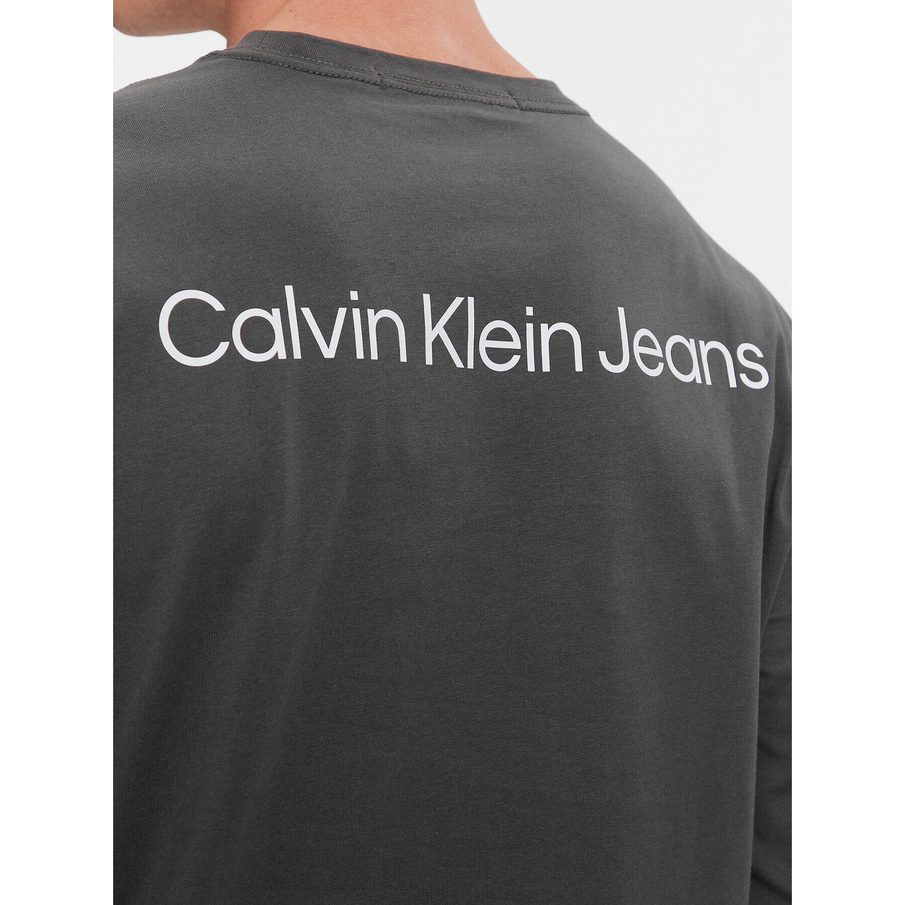 Calvin Klein Jeans Тениска с дълъг ръкав Institutional J30J324654 Сив Regular Fit - Pepit.bg