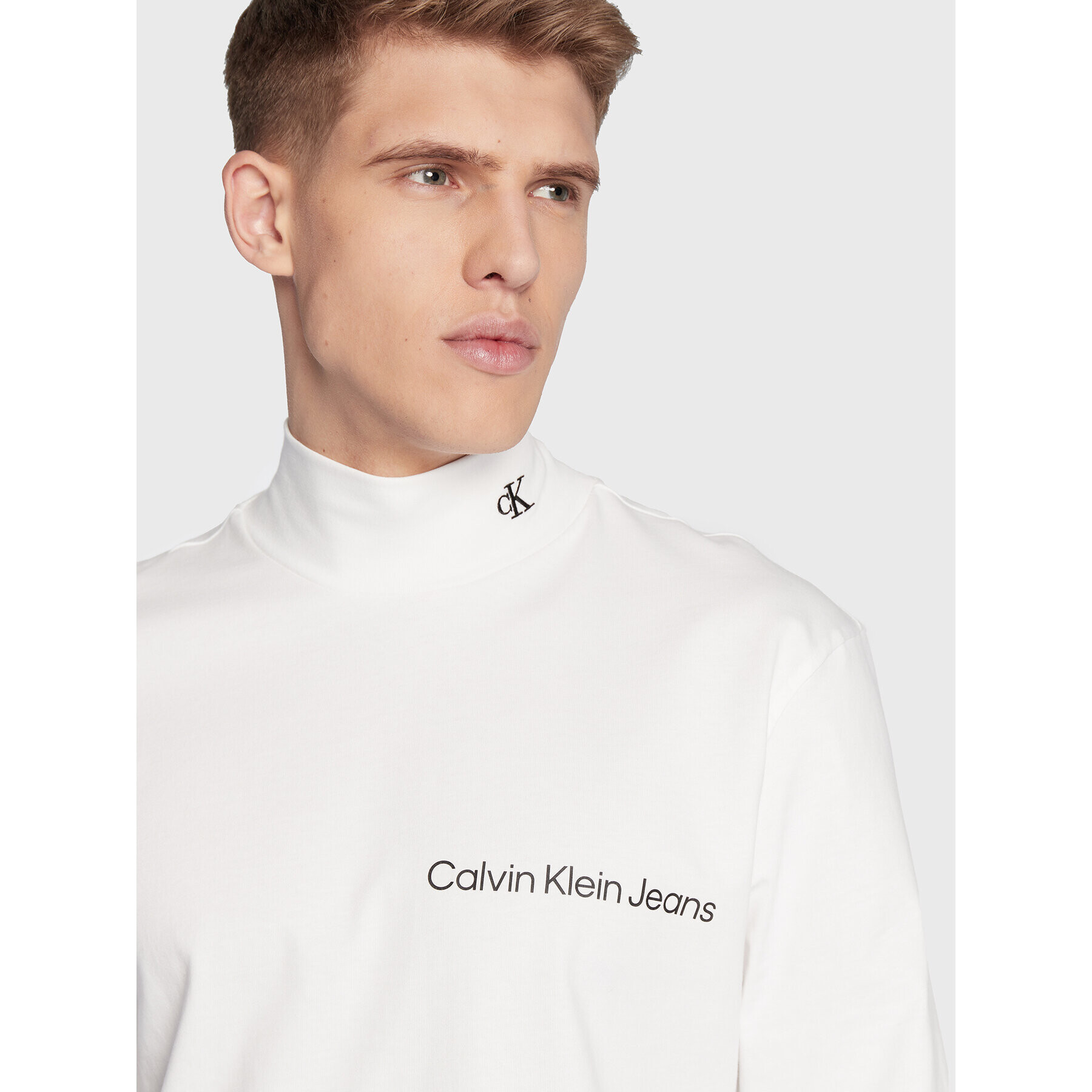 Calvin Klein Jeans Тениска с дълъг ръкав J30J321707 Бял Relaxed Fit - Pepit.bg