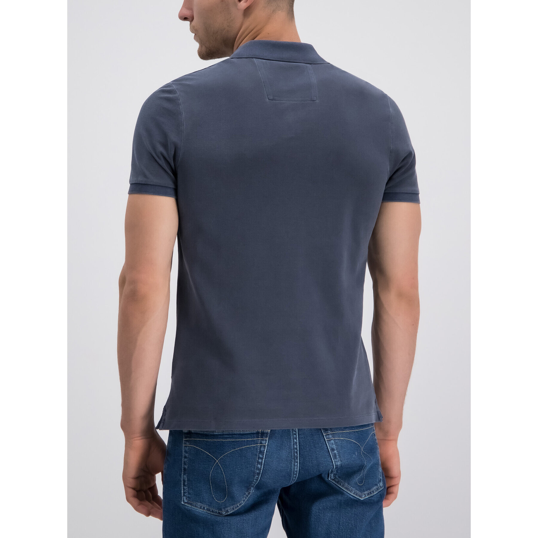 Calvin Klein Jeans Тениска с яка и копчета J30J313566 Тъмносин Regular Fit - Pepit.bg