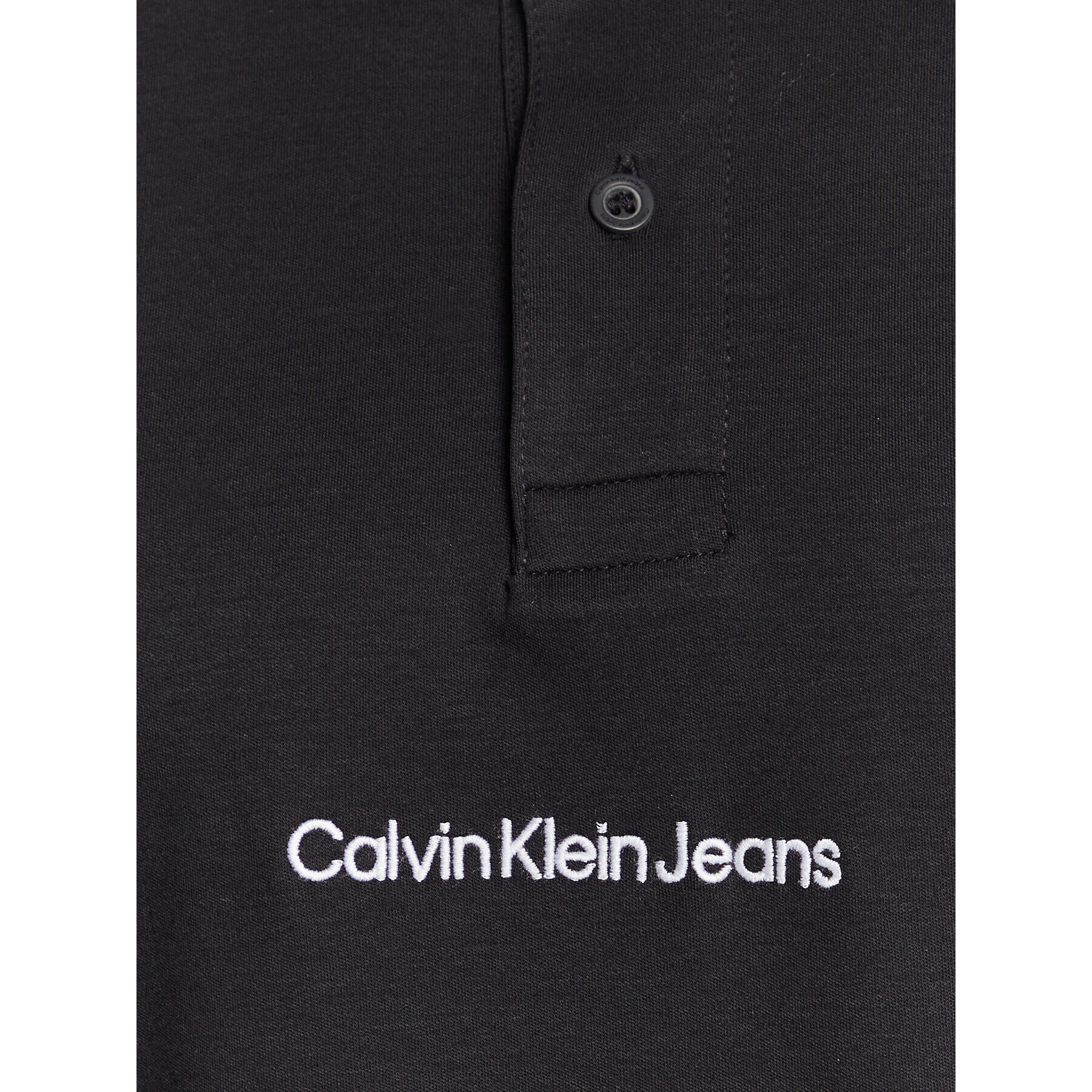 Calvin Klein Jeans Тениска с яка и копчета J30J322853 Черен Relaxed Fit - Pepit.bg