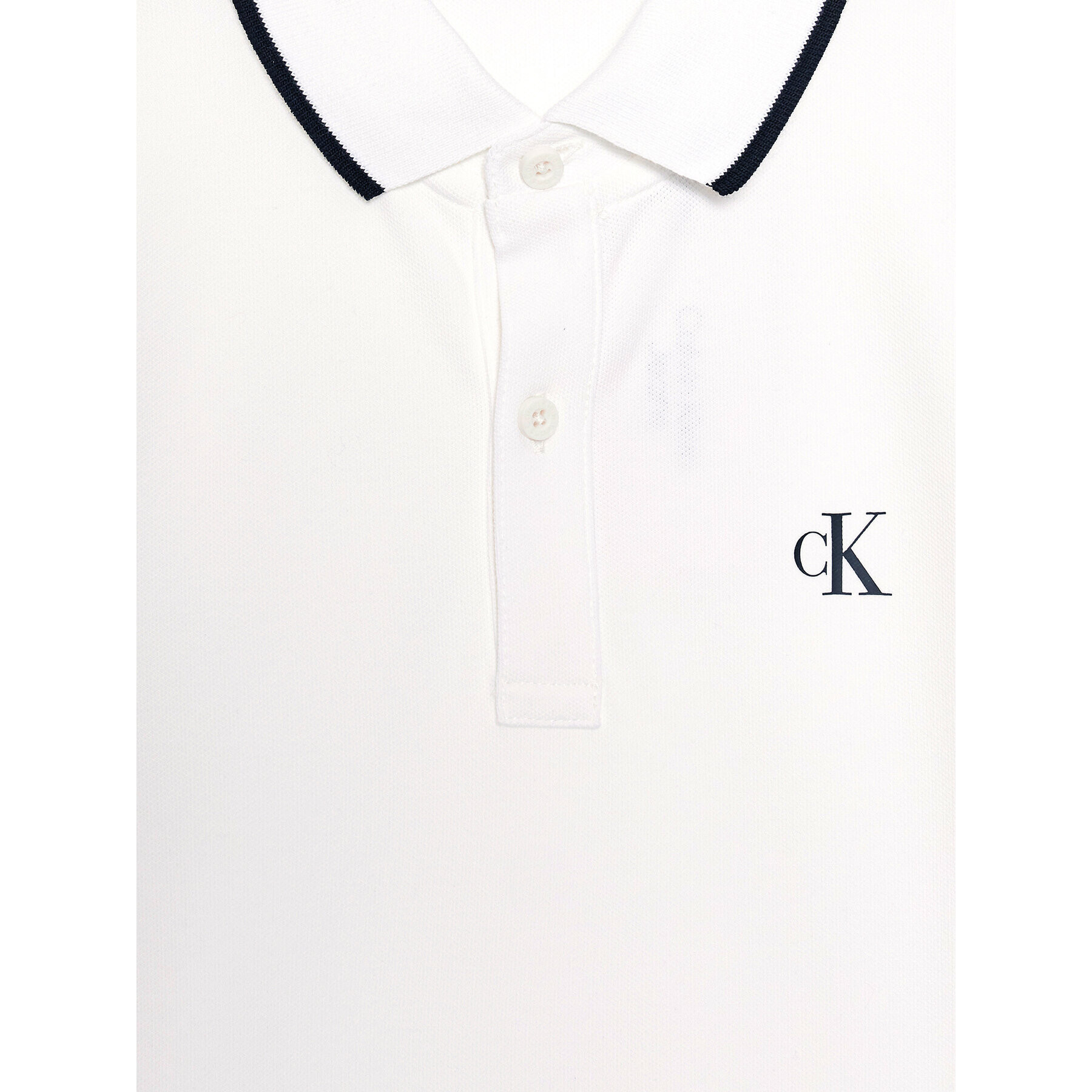 Calvin Klein Jeans Тениска с яка и копчета Monogram IB0IB01244 Бял Regular Fit - Pepit.bg