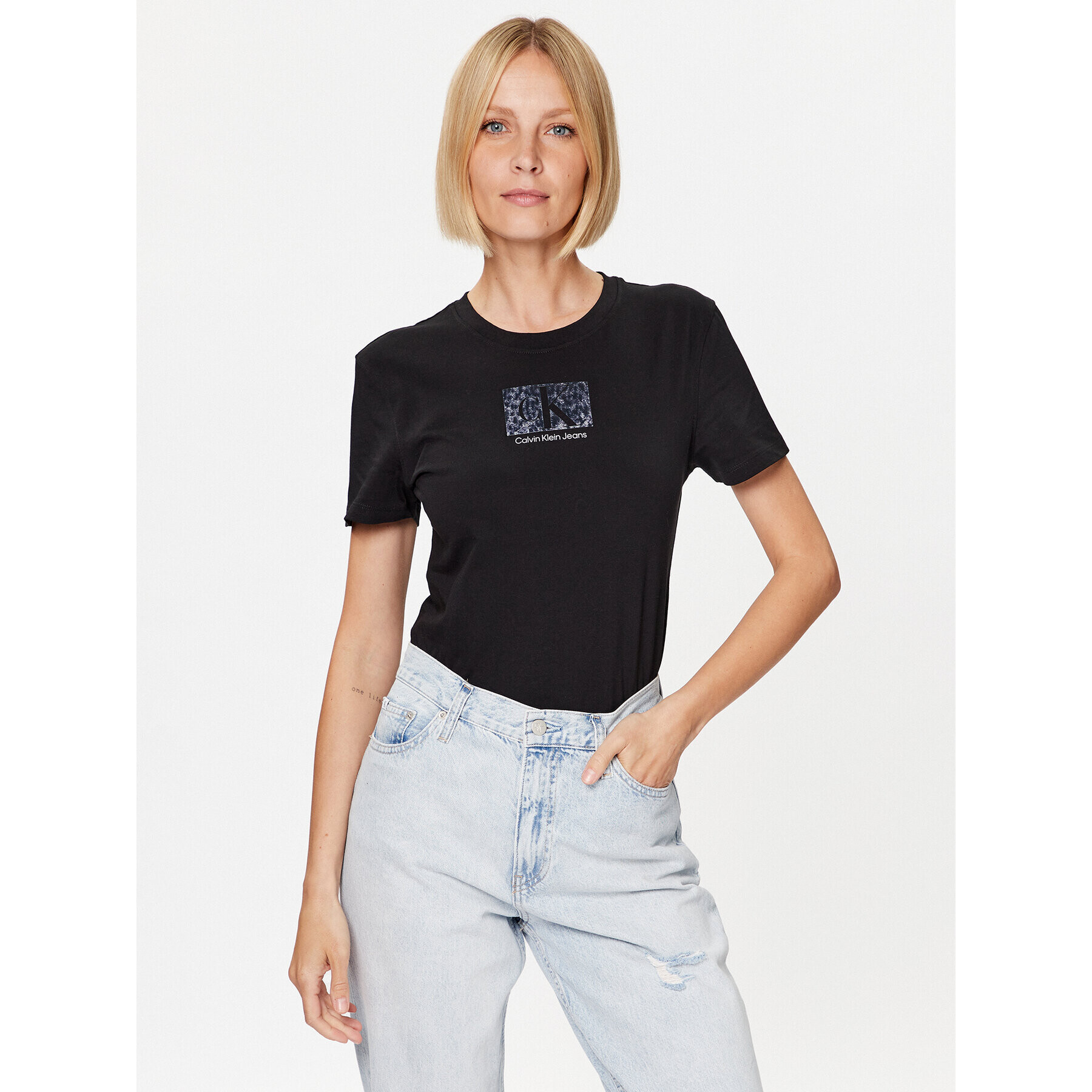 Calvin Klein Jeans Тишърт 8720108097659 Черен Regular Fit - Pepit.bg