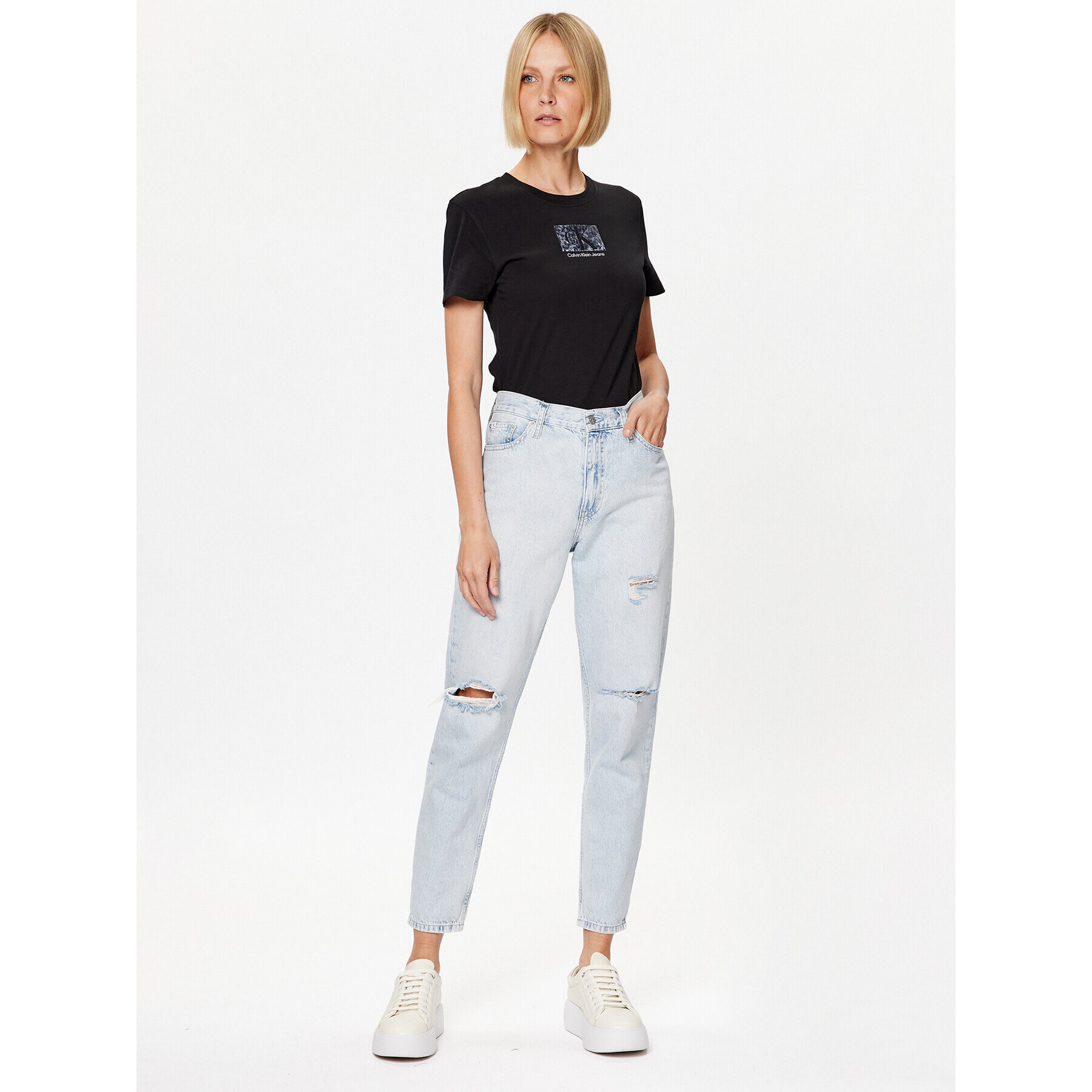 Calvin Klein Jeans Тишърт 8720108097659 Черен Regular Fit - Pepit.bg