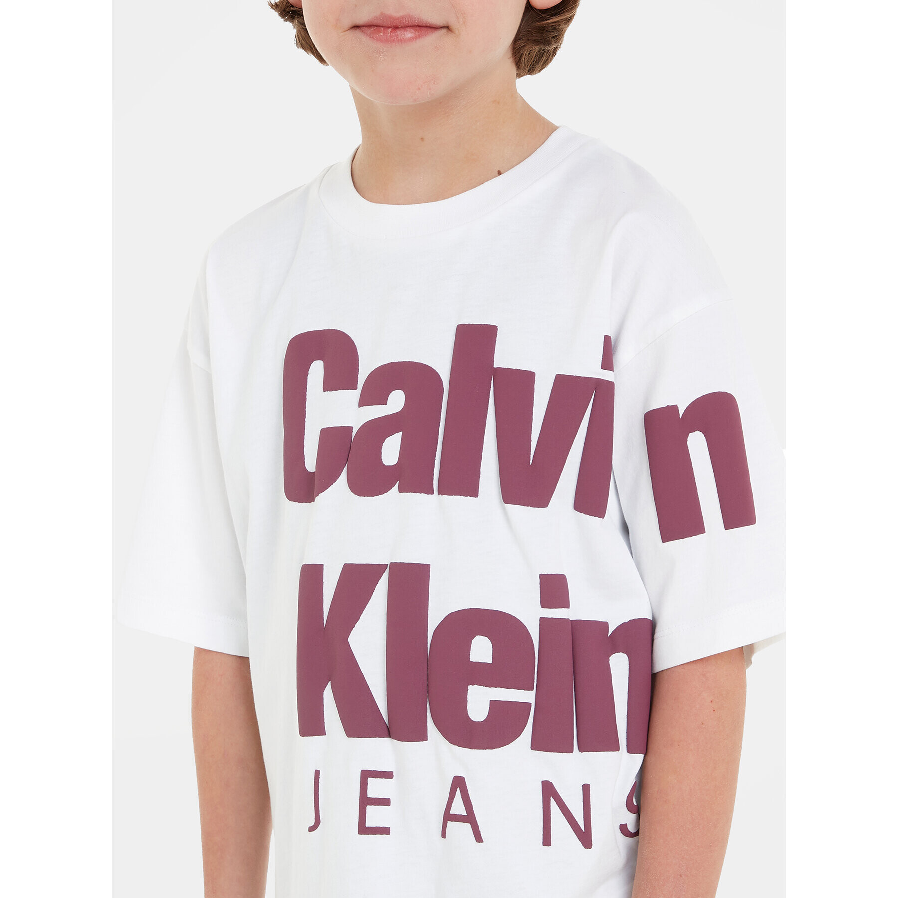 Calvin Klein Jeans Тишърт Blown Up Logo IB0IB01881 Бял Regular Fit - Pepit.bg