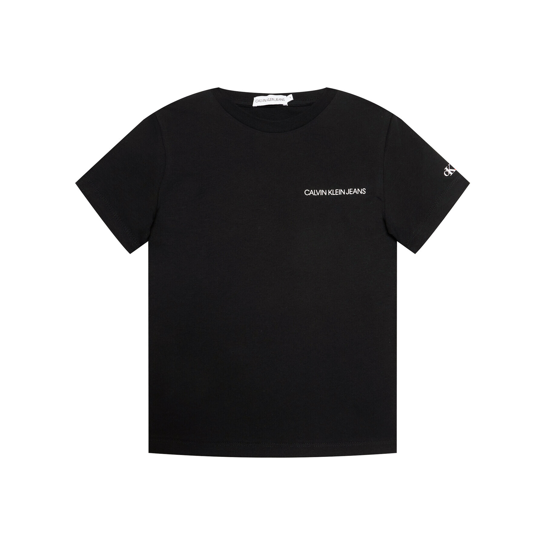 Calvin Klein Jeans Тишърт Chest Logo IB0IB00456 Черен Regular Fit - Pepit.bg