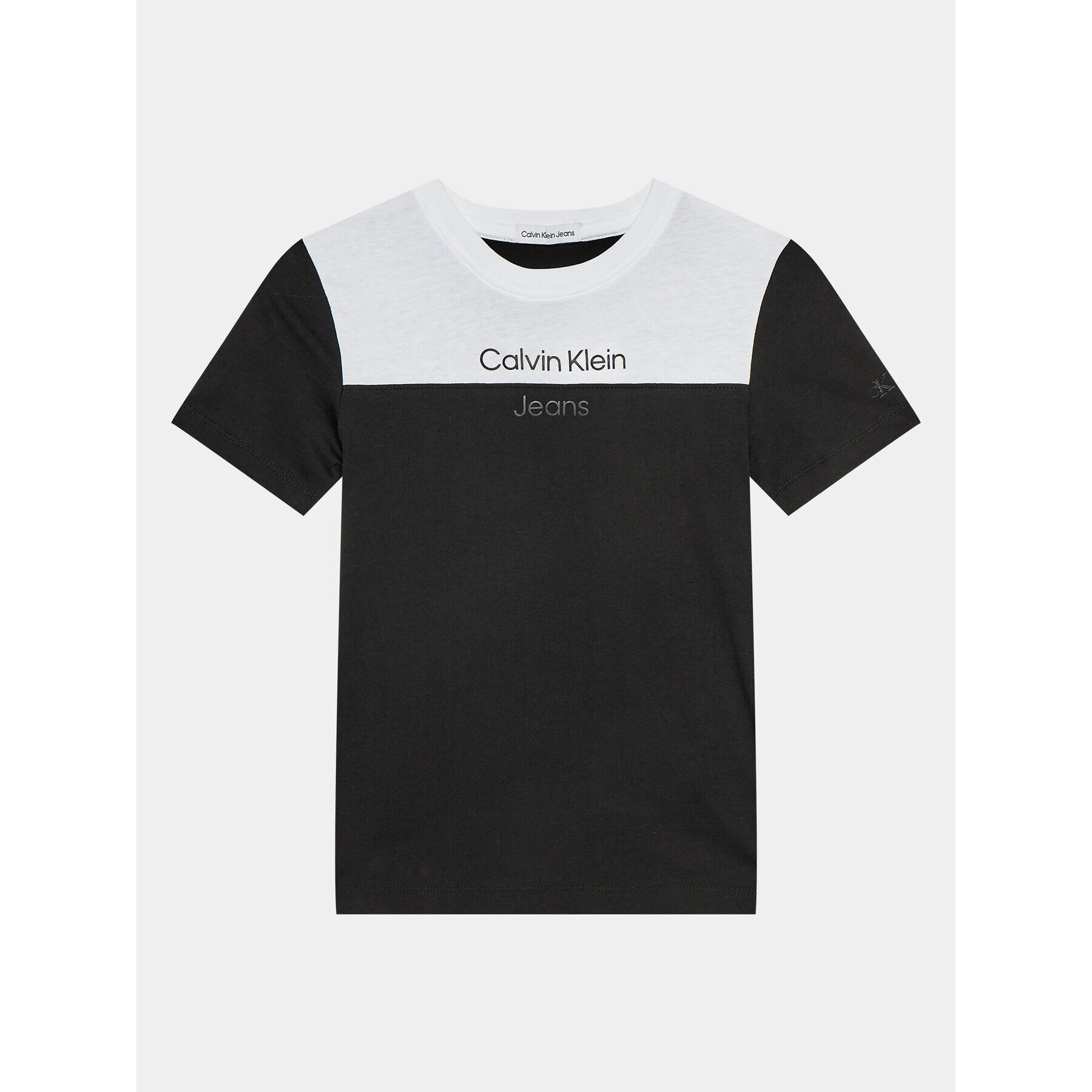 Calvin Klein Jeans Тишърт Color Block IB0IB01970 Черен Regular Fit - Pepit.bg