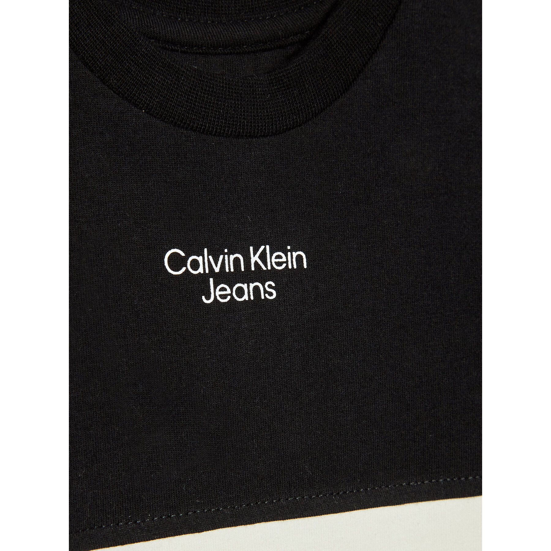 Calvin Klein Jeans Тишърт Colour Block IN0IN00002 Черен Regular Fit - Pepit.bg