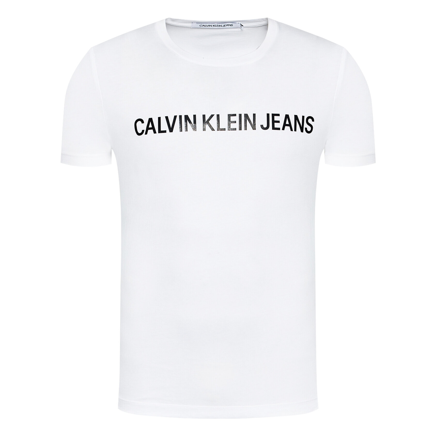 Calvin Klein Jeans Тишърт Core Institutional Logo J30J307855 Бял Regular Fit - Pepit.bg