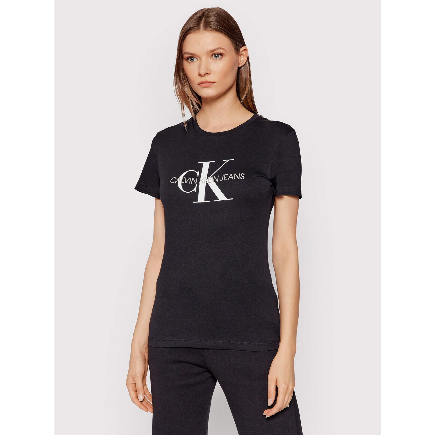 Calvin Klein Jeans Тишърт Core Monogram Logo J20J207878 Черен Regular Fit - Pepit.bg